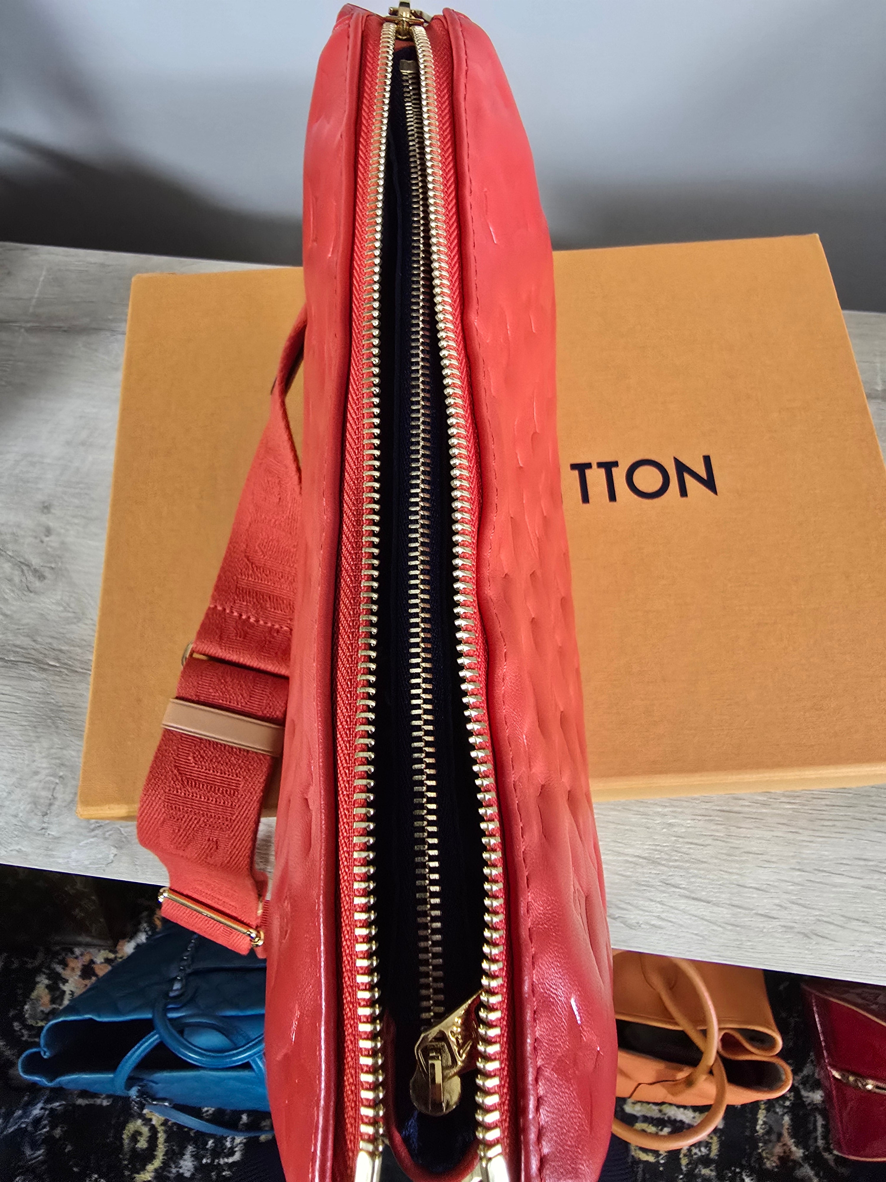 Louis Vuitton Coussin PM Embossed Lambskin Red
