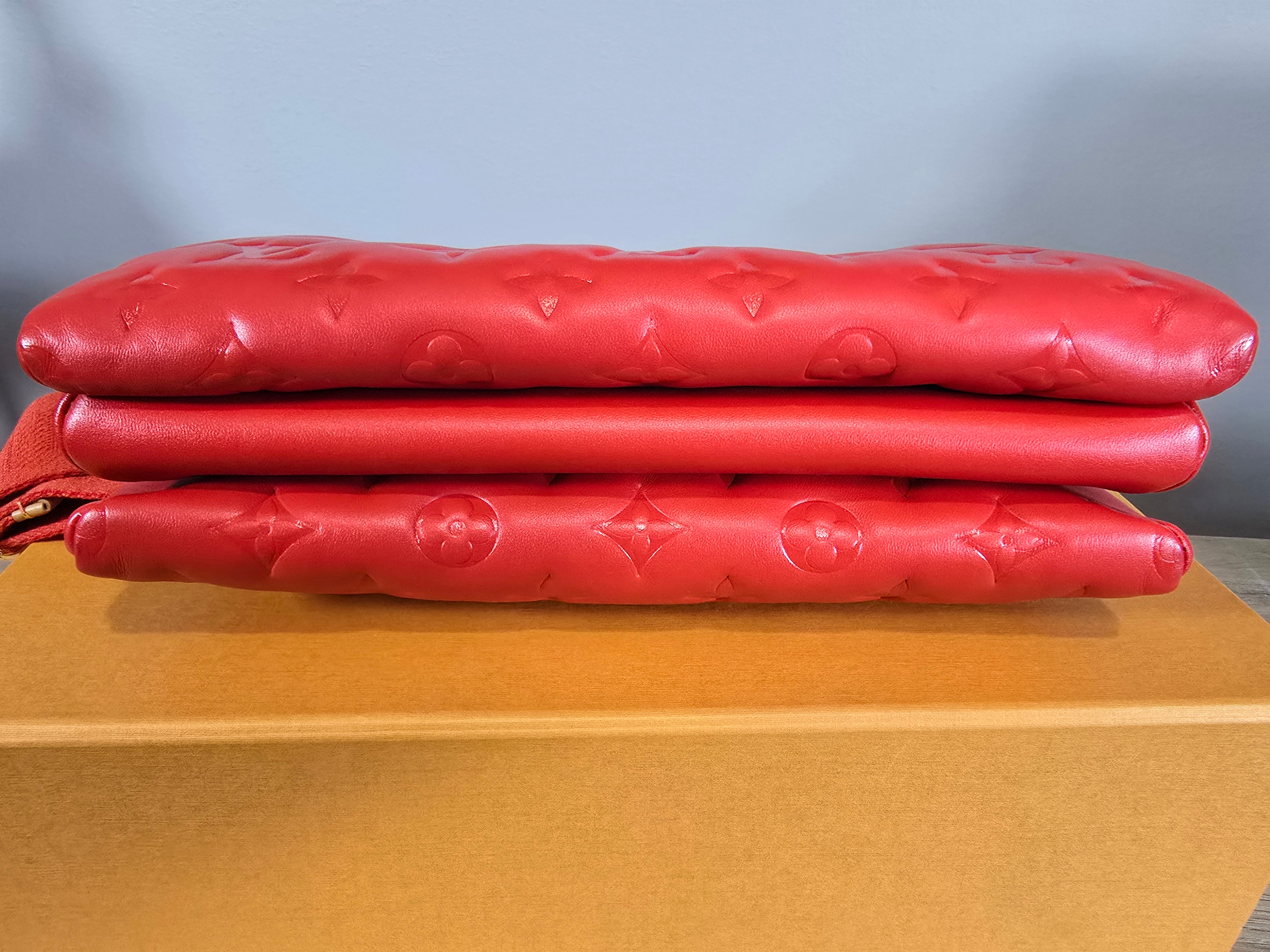 Louis Vuitton Coussin PM Embossed Lambskin Red