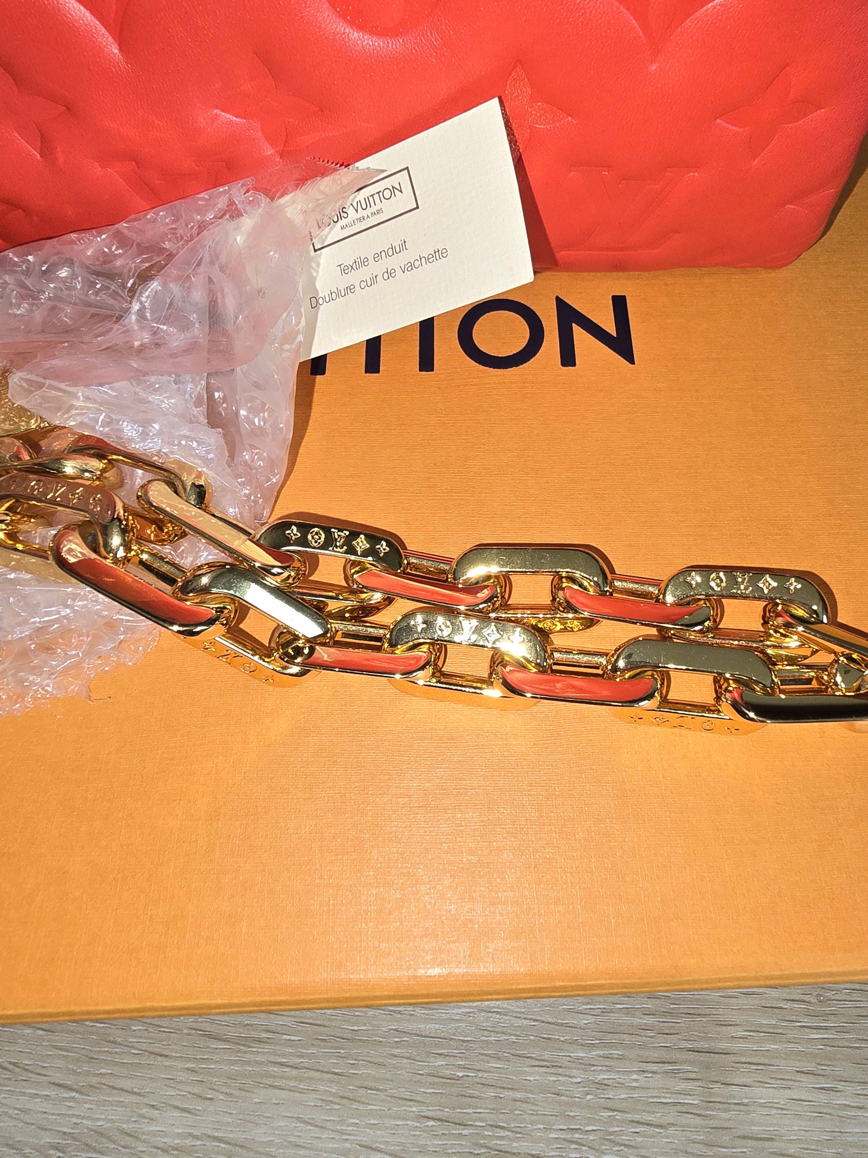 Louis Vuitton Coussin PM Embossed Lambskin Red