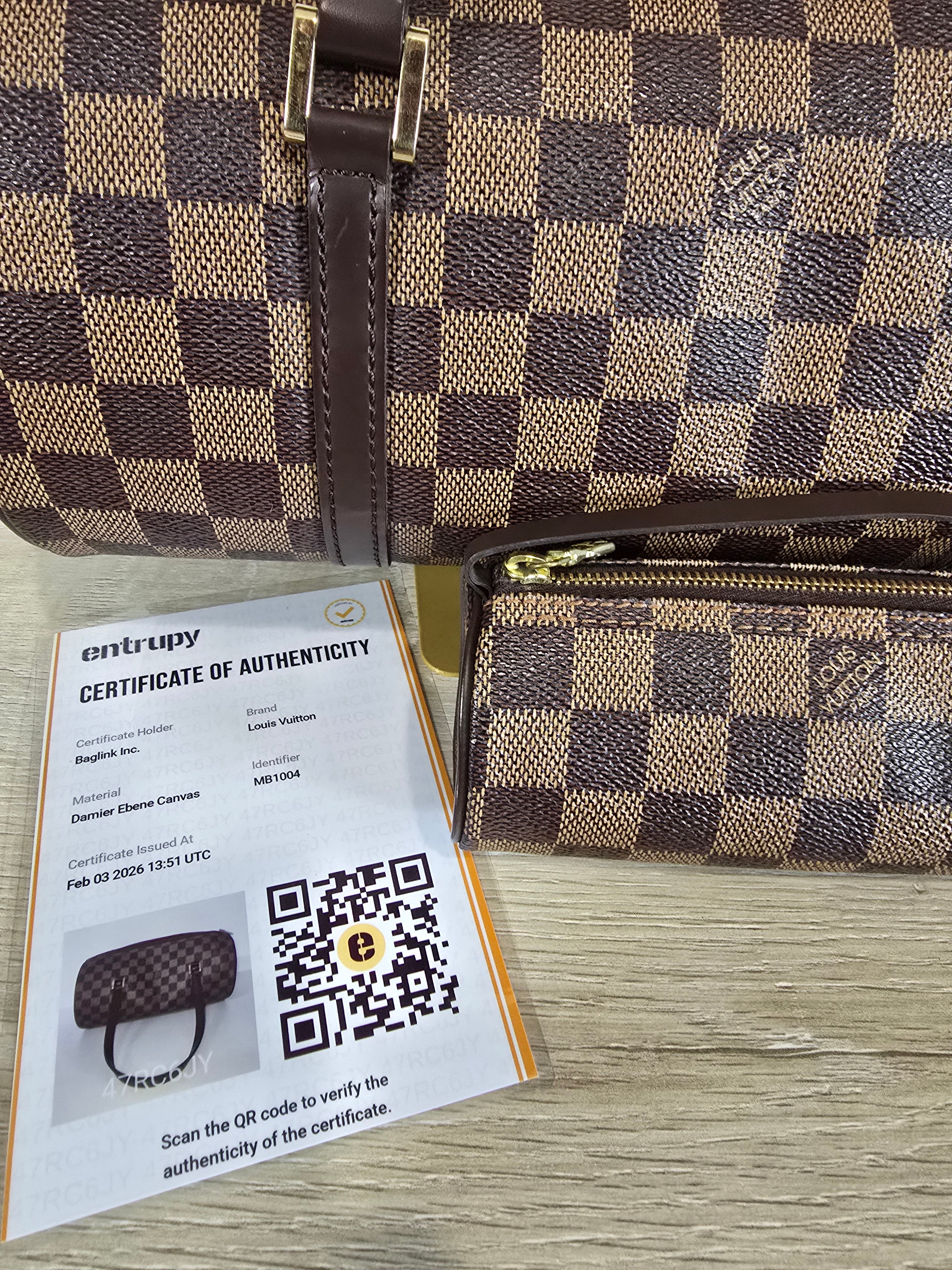 Louis Vuitton Damier Ebene Papillon PM with Mini Pouch