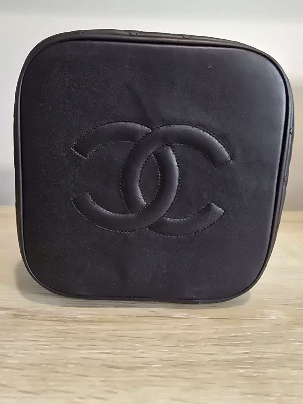 Chanel Vintage Vanity Bag Black Quilted Lambskin Gold Hardware