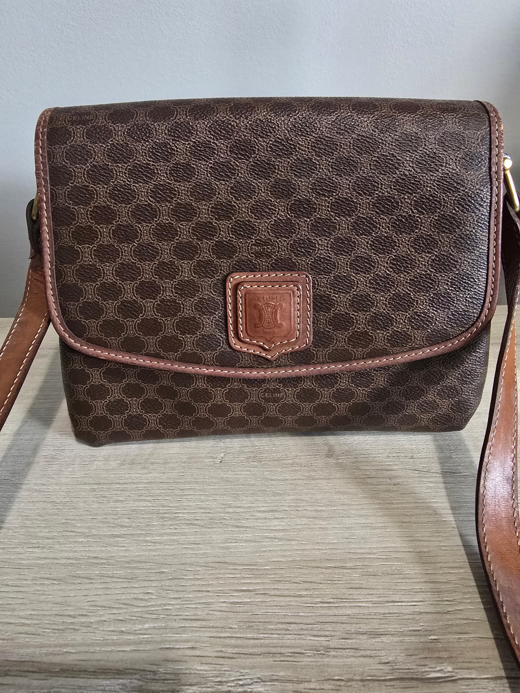 Céline Vintage Macadam Triomphe Crossbody Bag