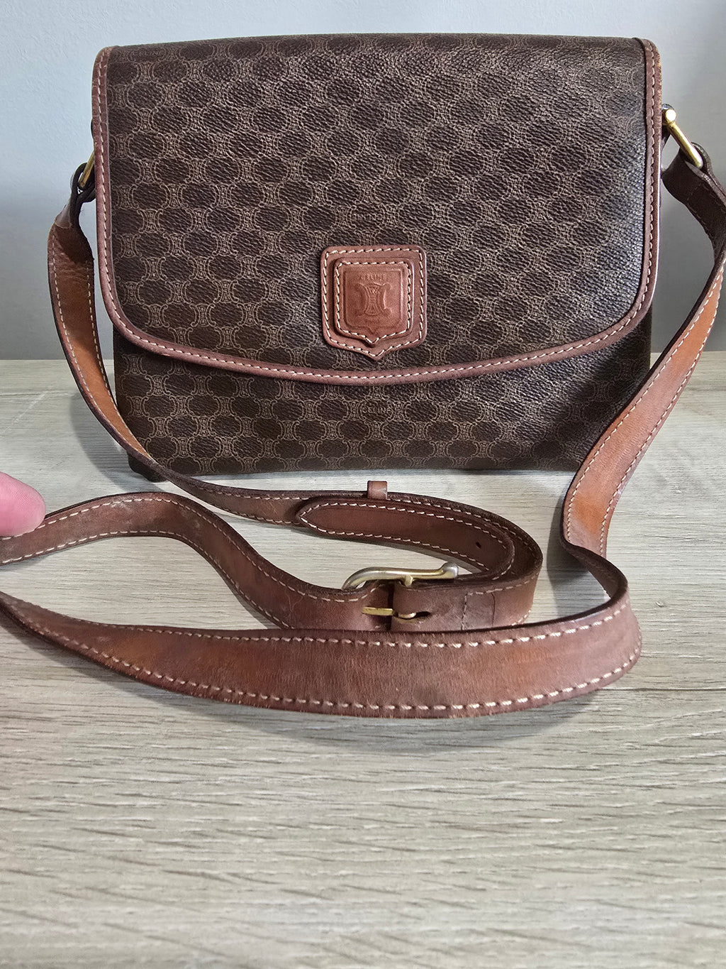 Céline Vintage Macadam Triomphe Crossbody Bag