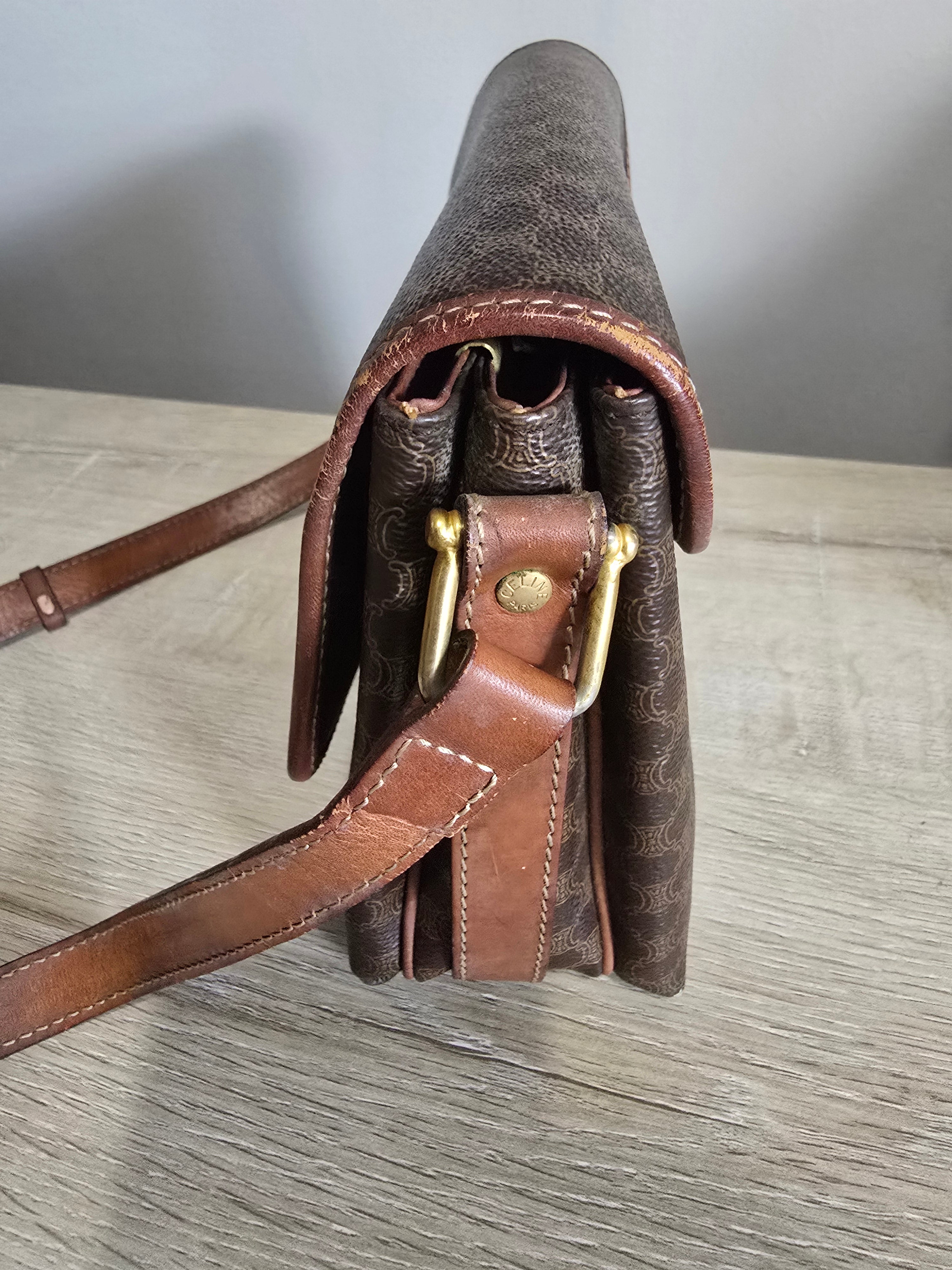 Céline Vintage Macadam Triomphe Crossbody Bag