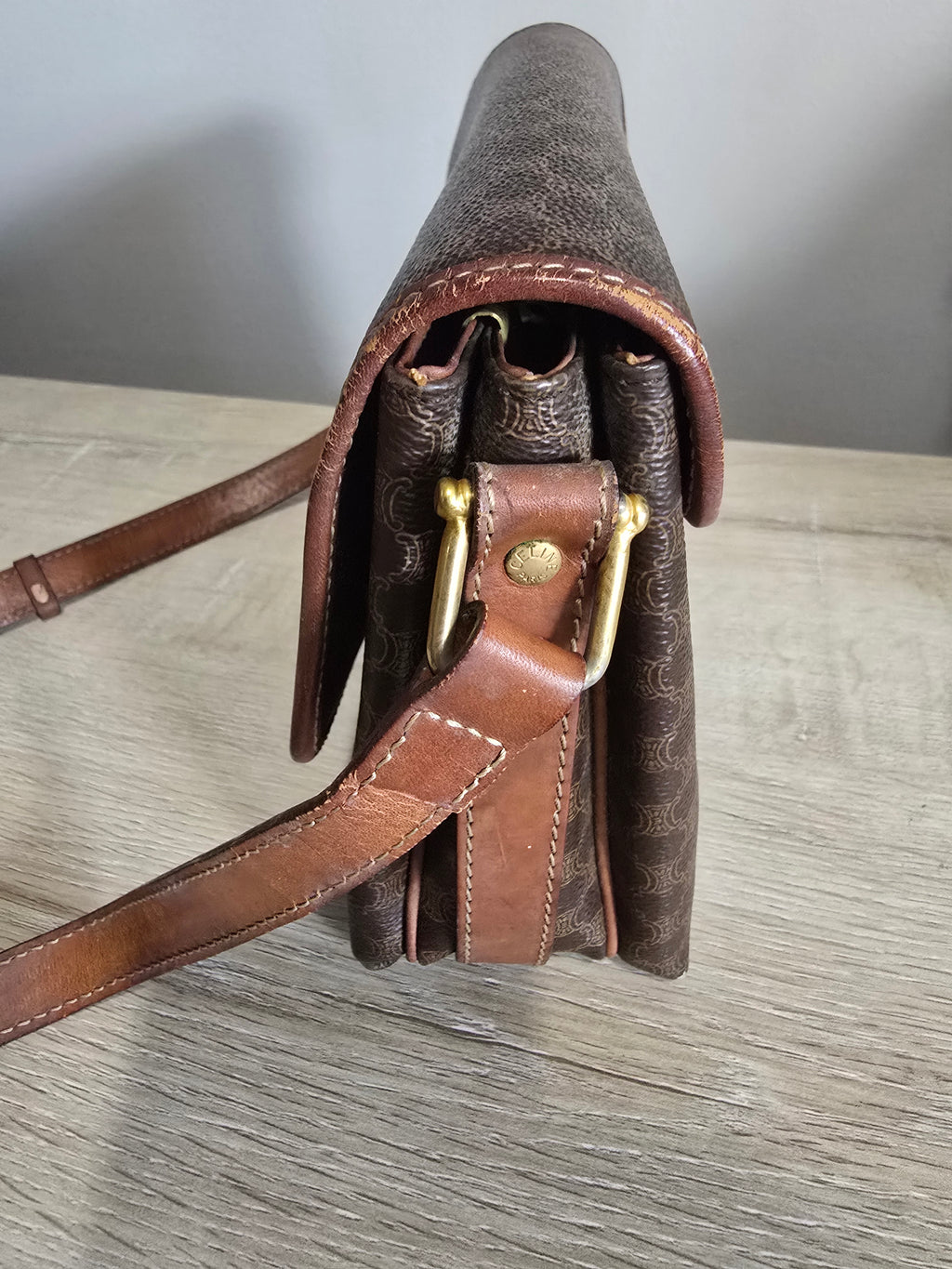 Céline Vintage Macadam Triomphe Crossbody Bag
