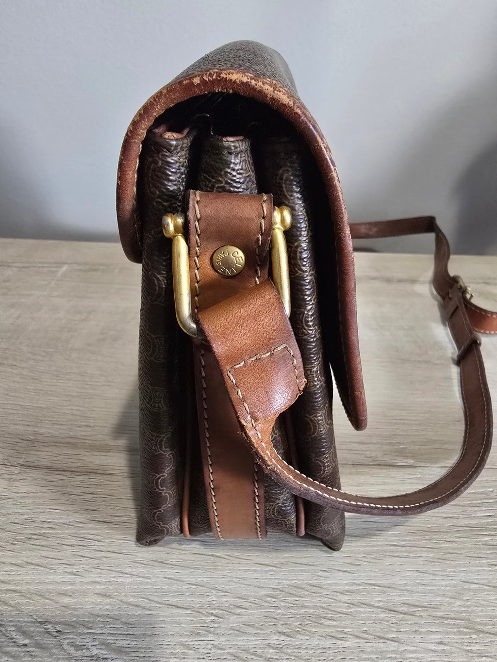 Céline Vintage Macadam Triomphe Crossbody Bag