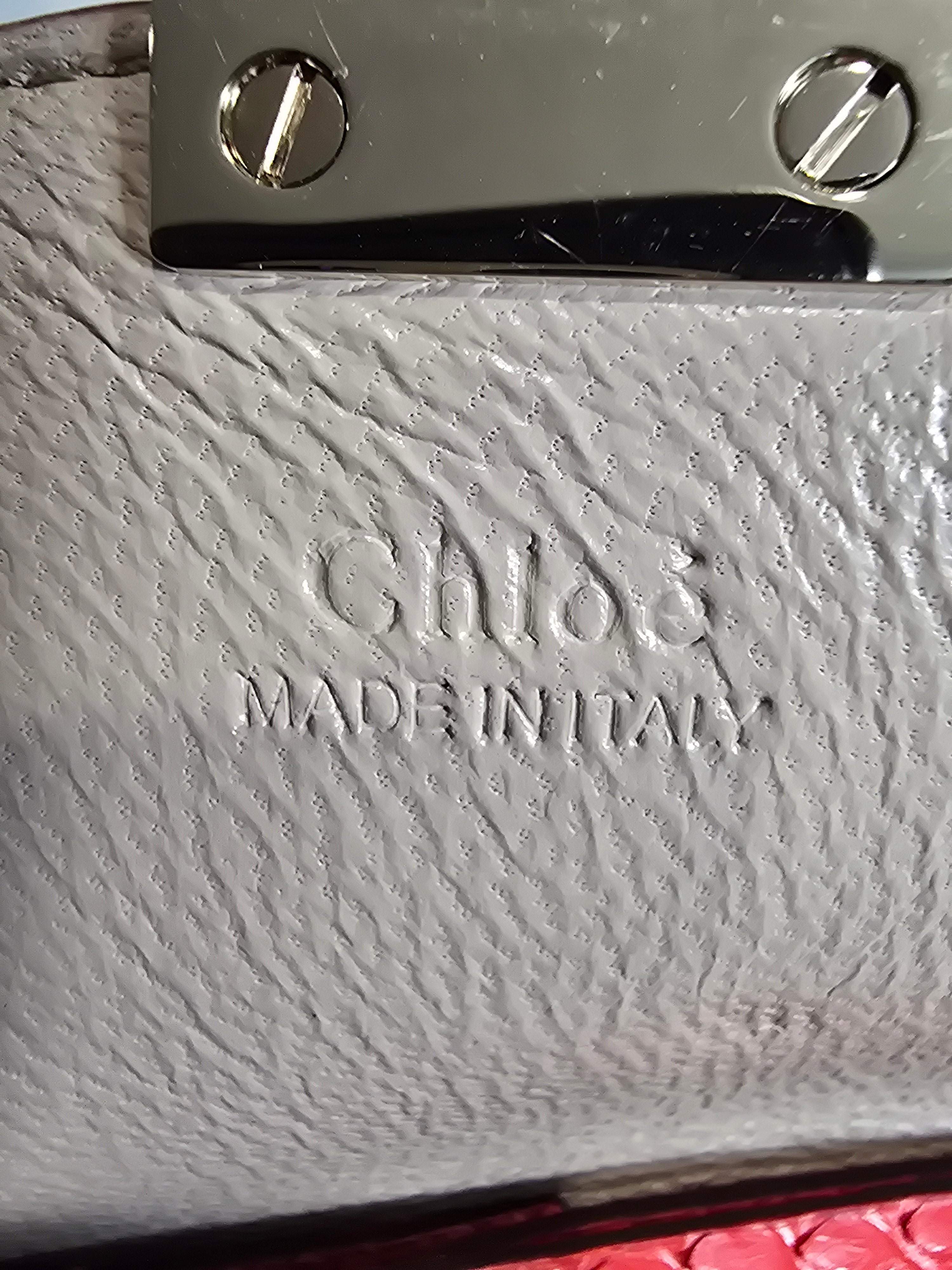 Chloé Drew Small Crossbody Bag Python Red Gold Hardware