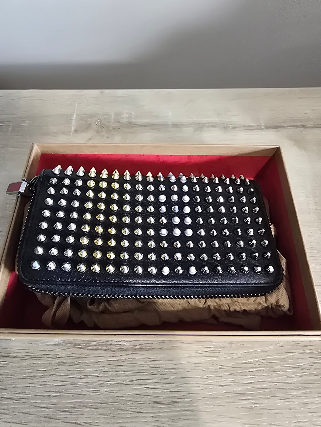 Christian Louboutin Panettone Wallet Black Spikes