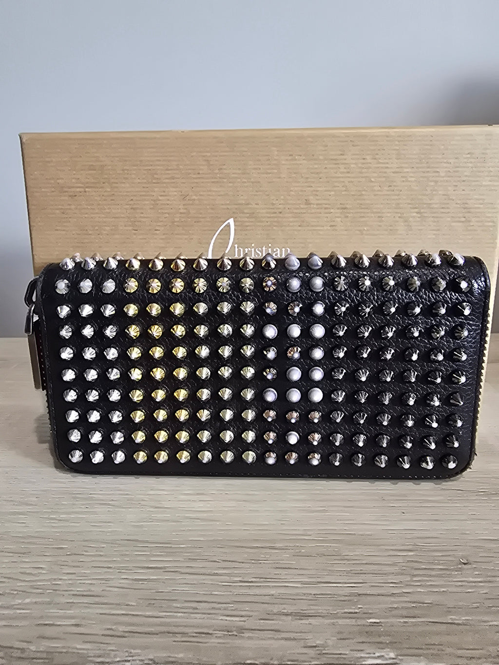 Christian Louboutin Panettone Wallet Black Spikes