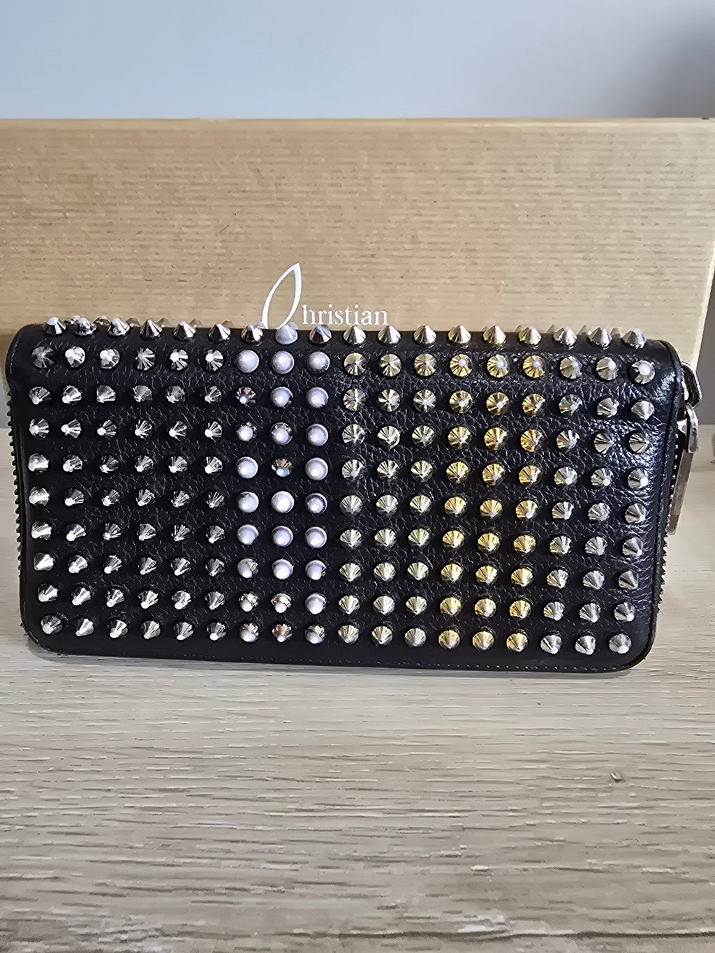 Christian Louboutin Panettone Wallet Black Spikes