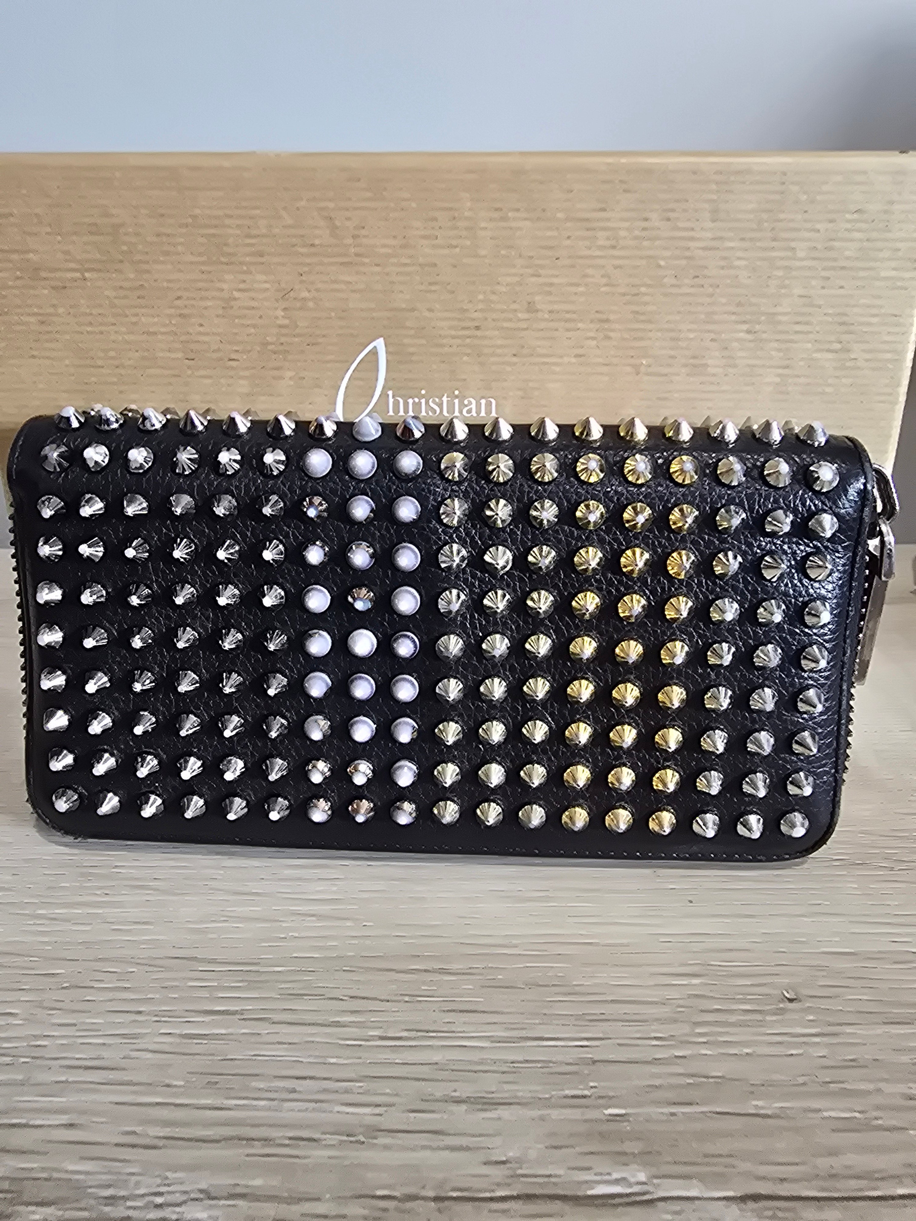 Christian Louboutin Panettone Wallet Black Spikes