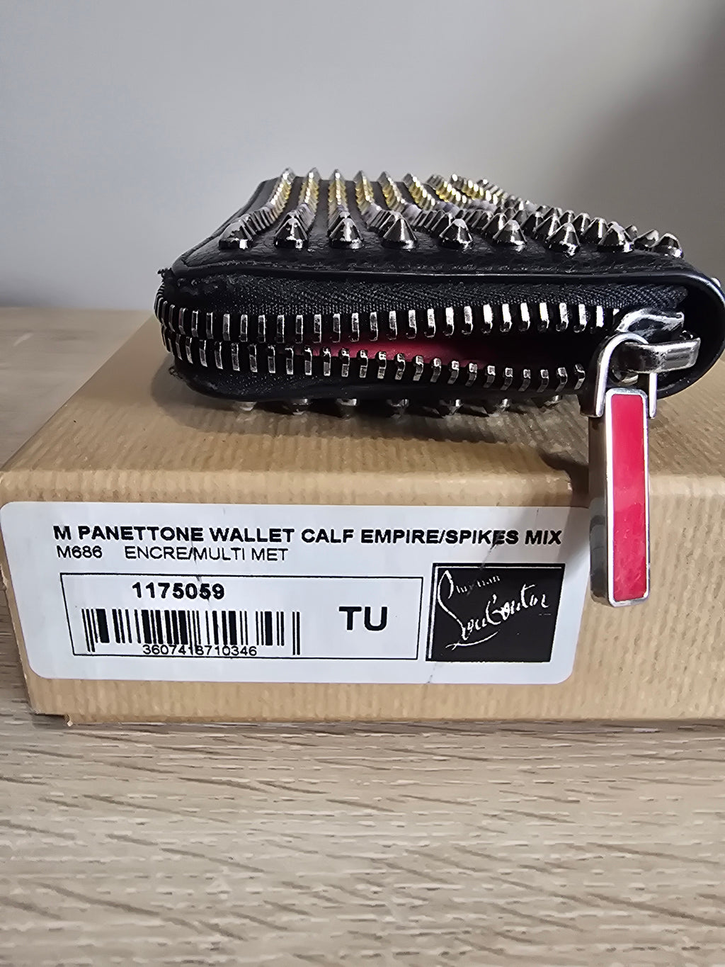 Christian Louboutin Panettone Wallet Black Spikes