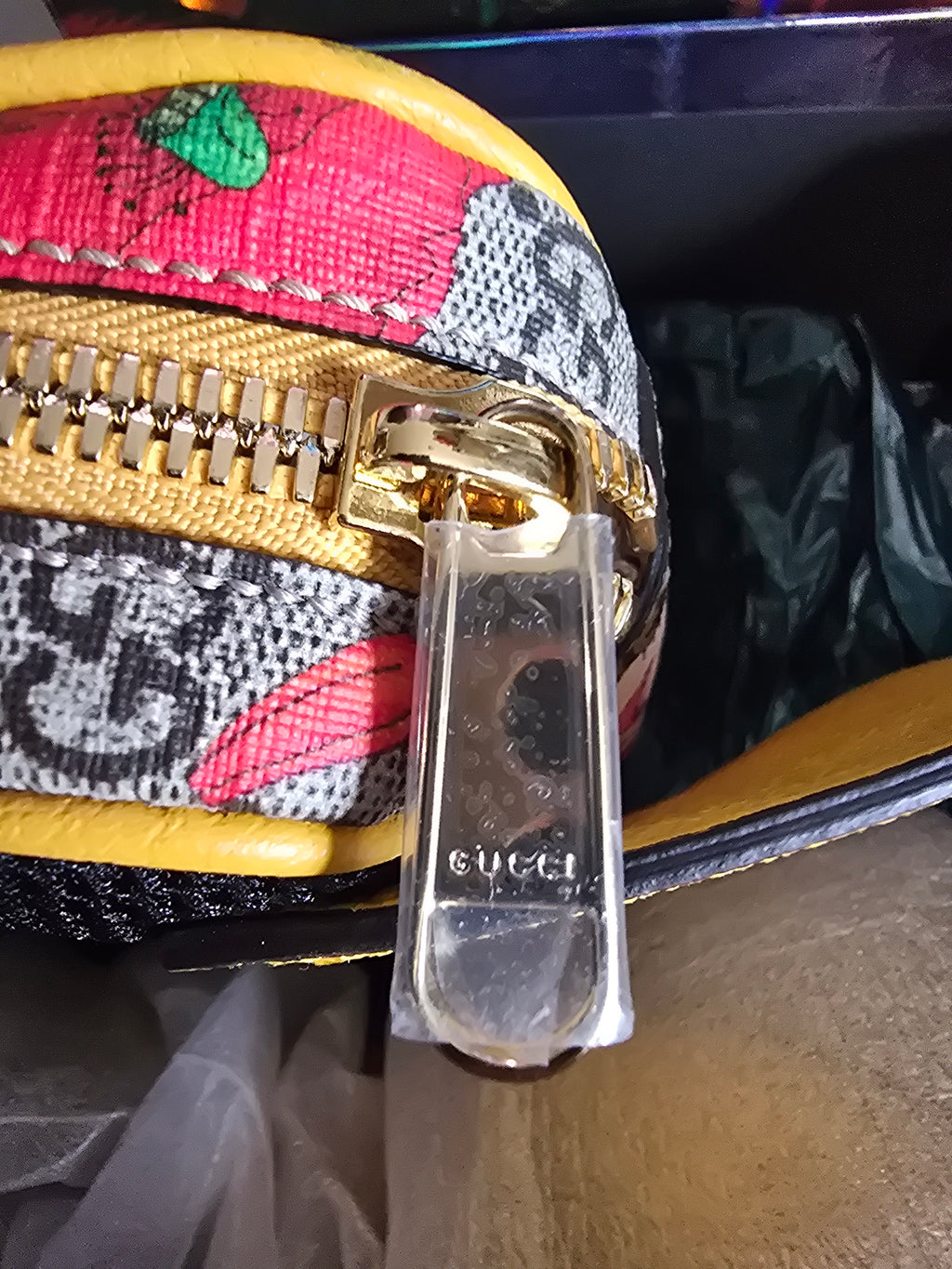 Gucci Floral GG Canvas Belt Bag Yellow Trim