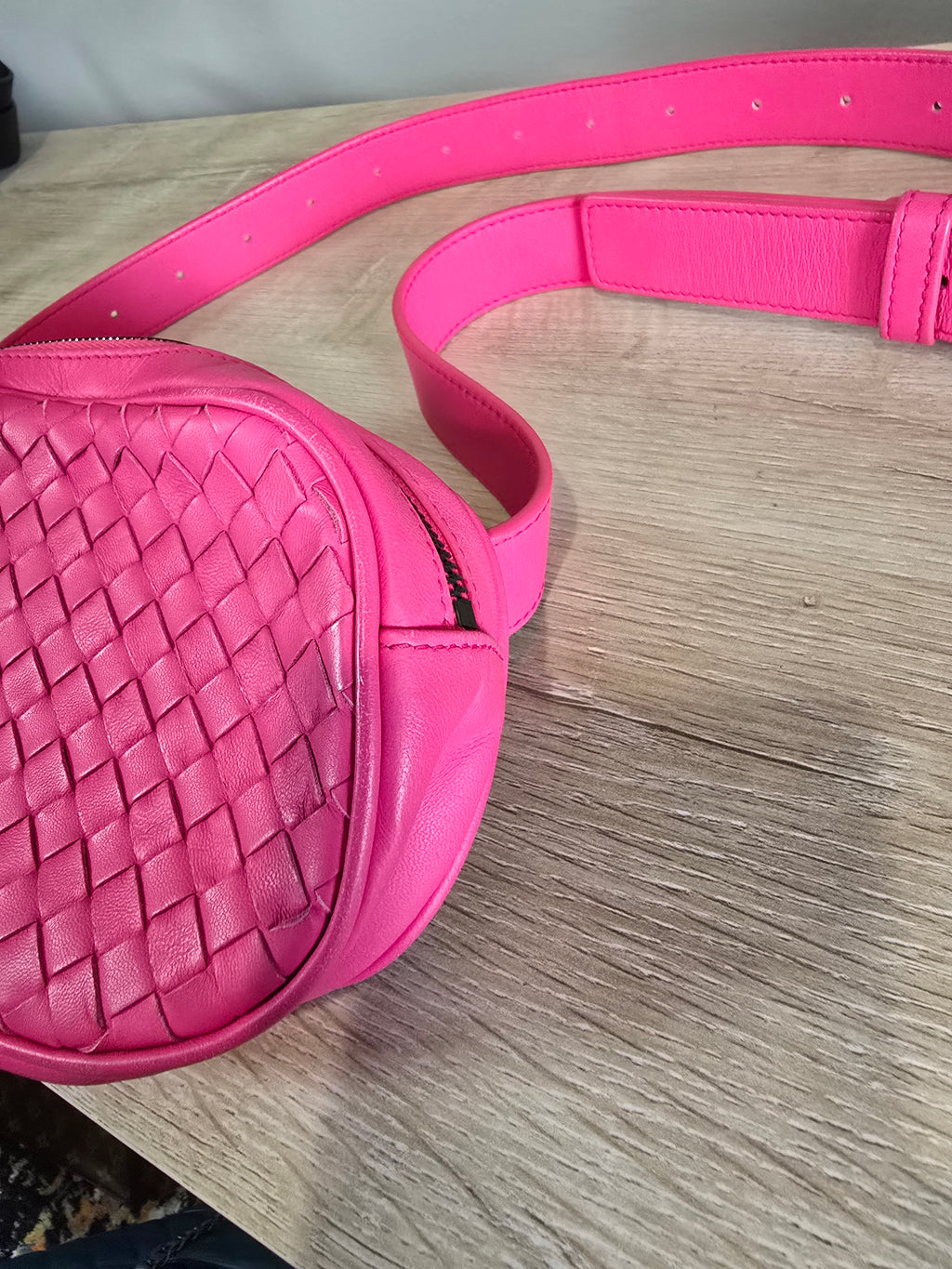 Bottega Veneta Nappa Intrecciato Belt Bag Pink