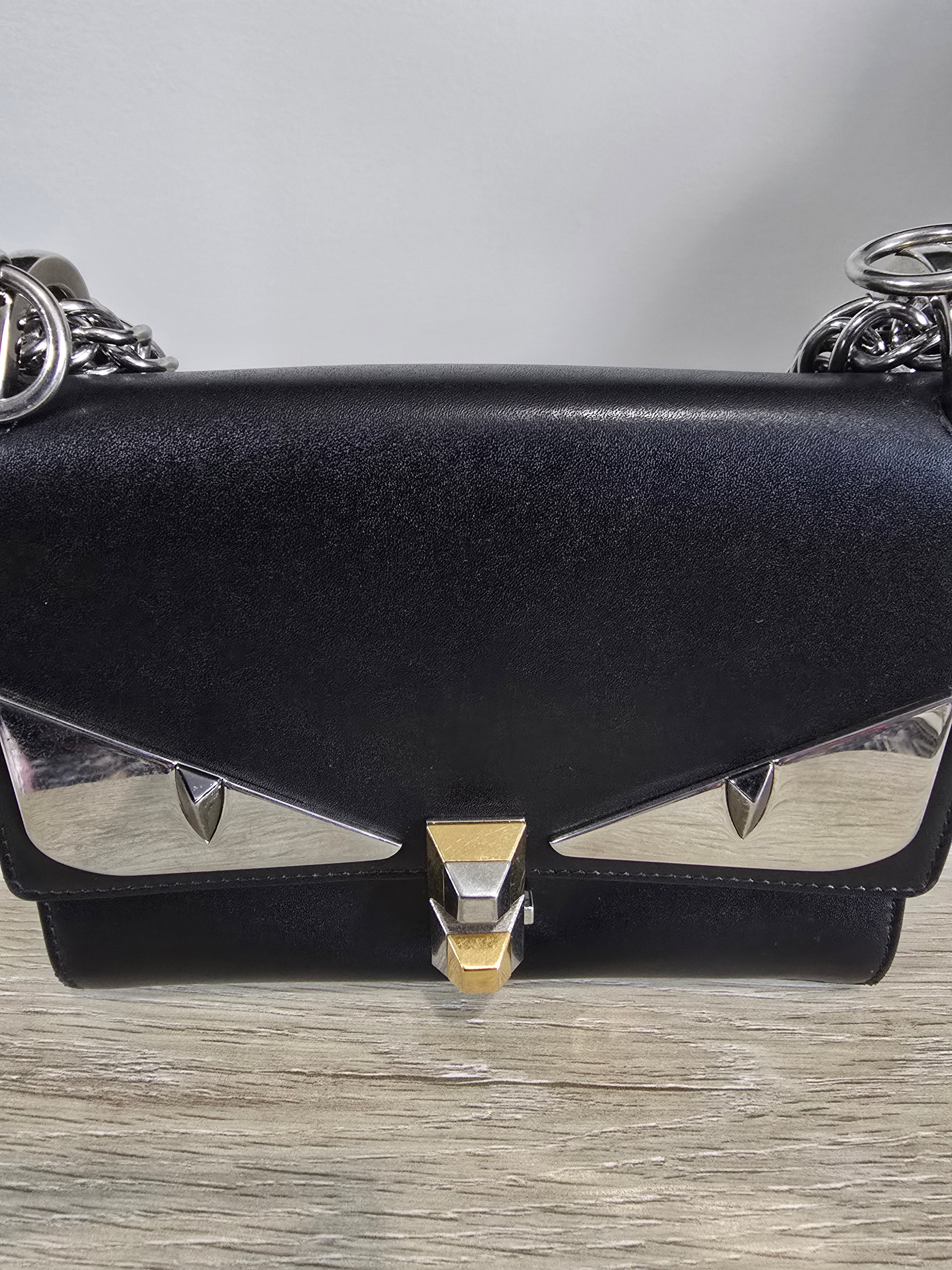 Fendi Kan I Monster Black Silver Hardware