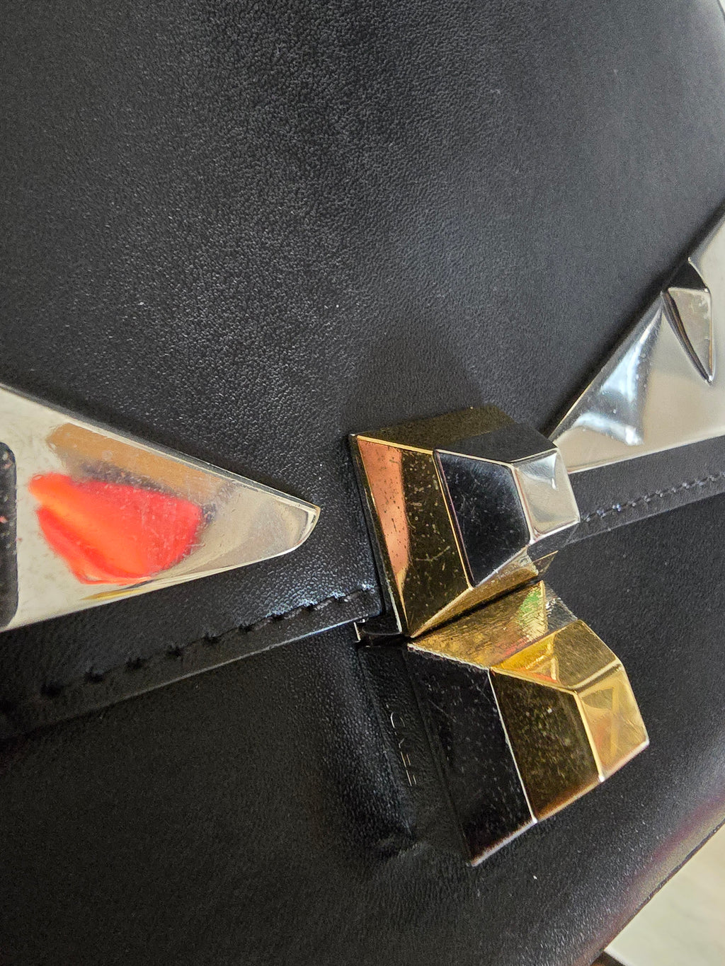 Fendi Kan I Monster Black Silver Hardware