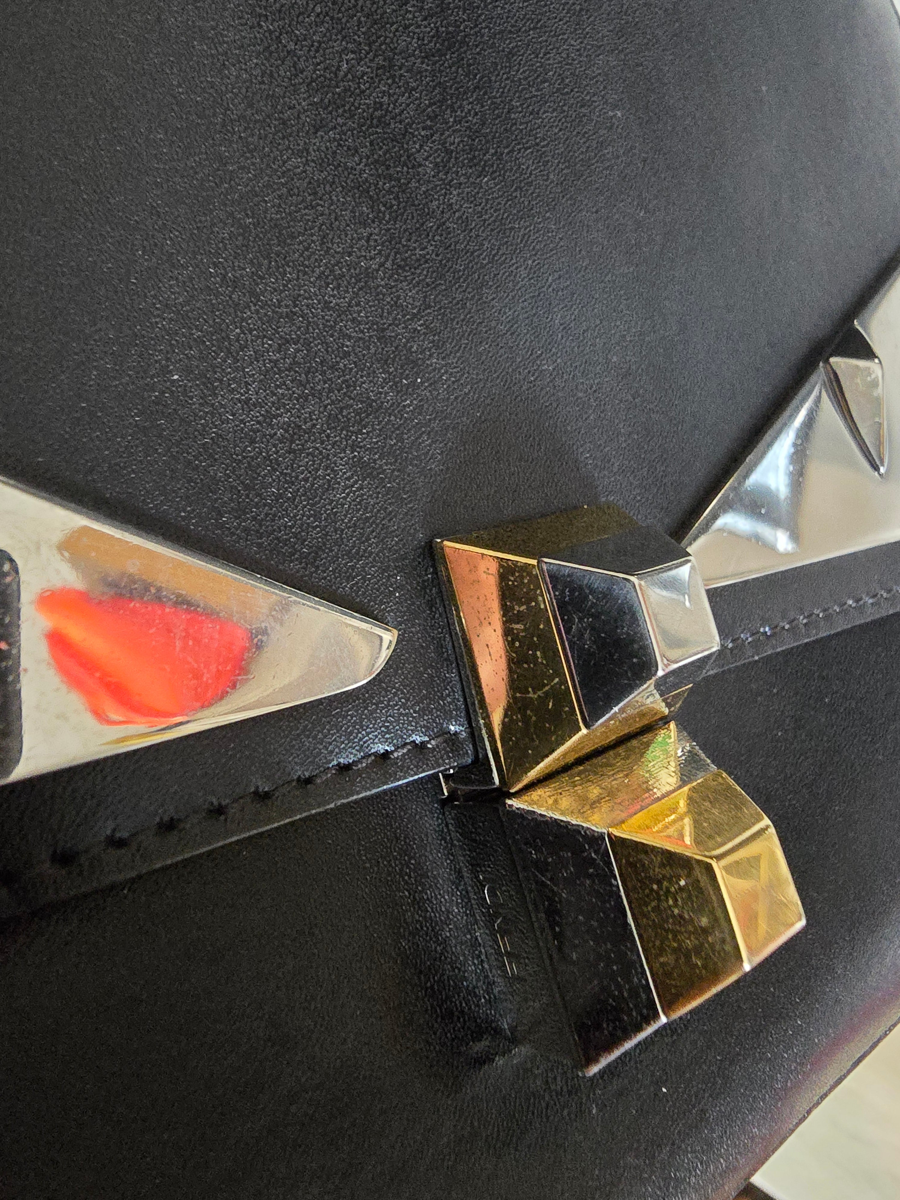 Fendi Kan I Monster Black Silver Hardware