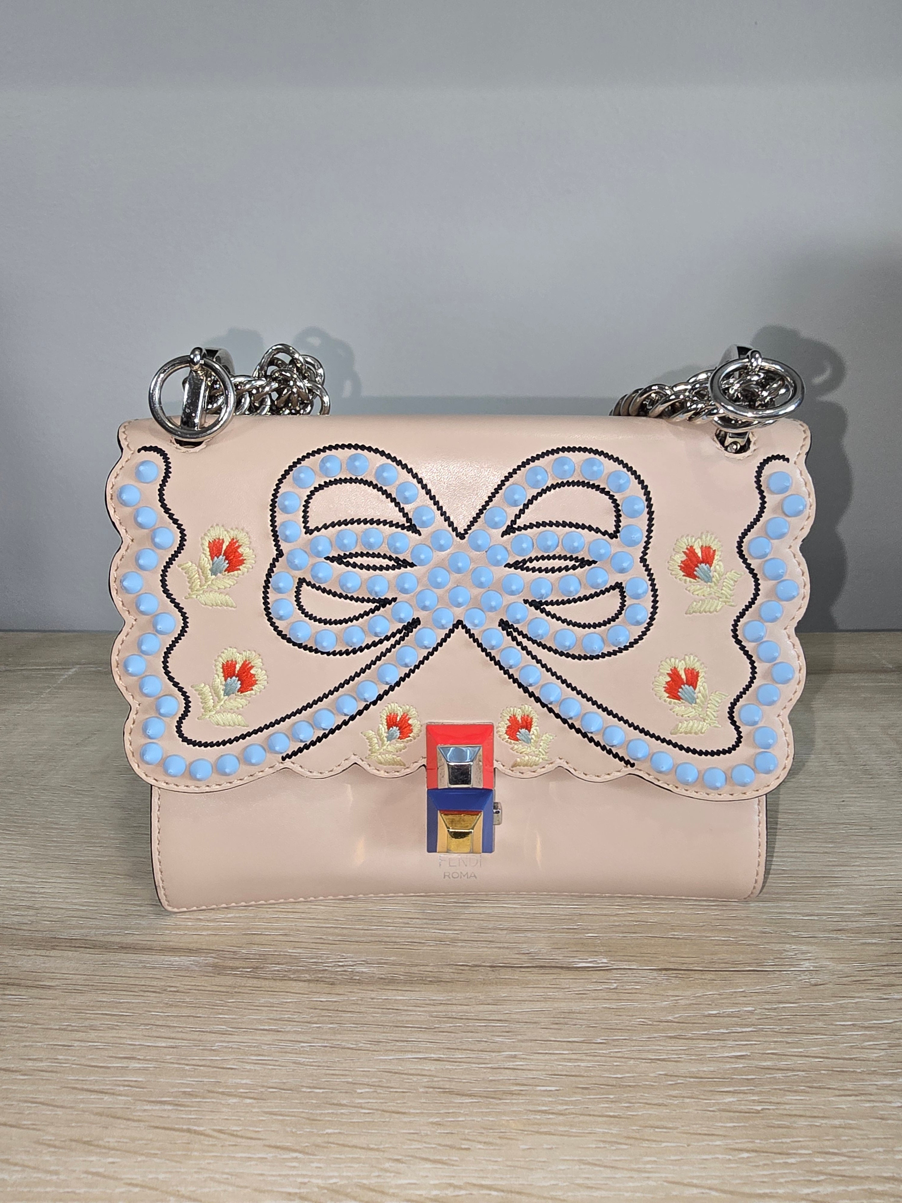 Fendi Kan I Leather Crossbody Bag