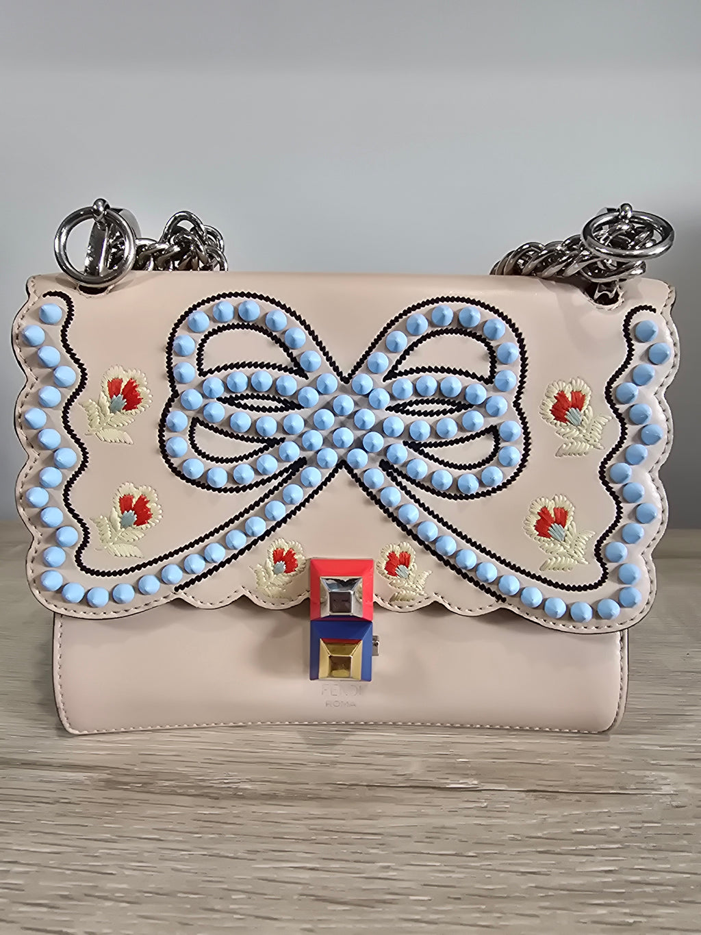 Fendi Kan I Leather Crossbody Bag