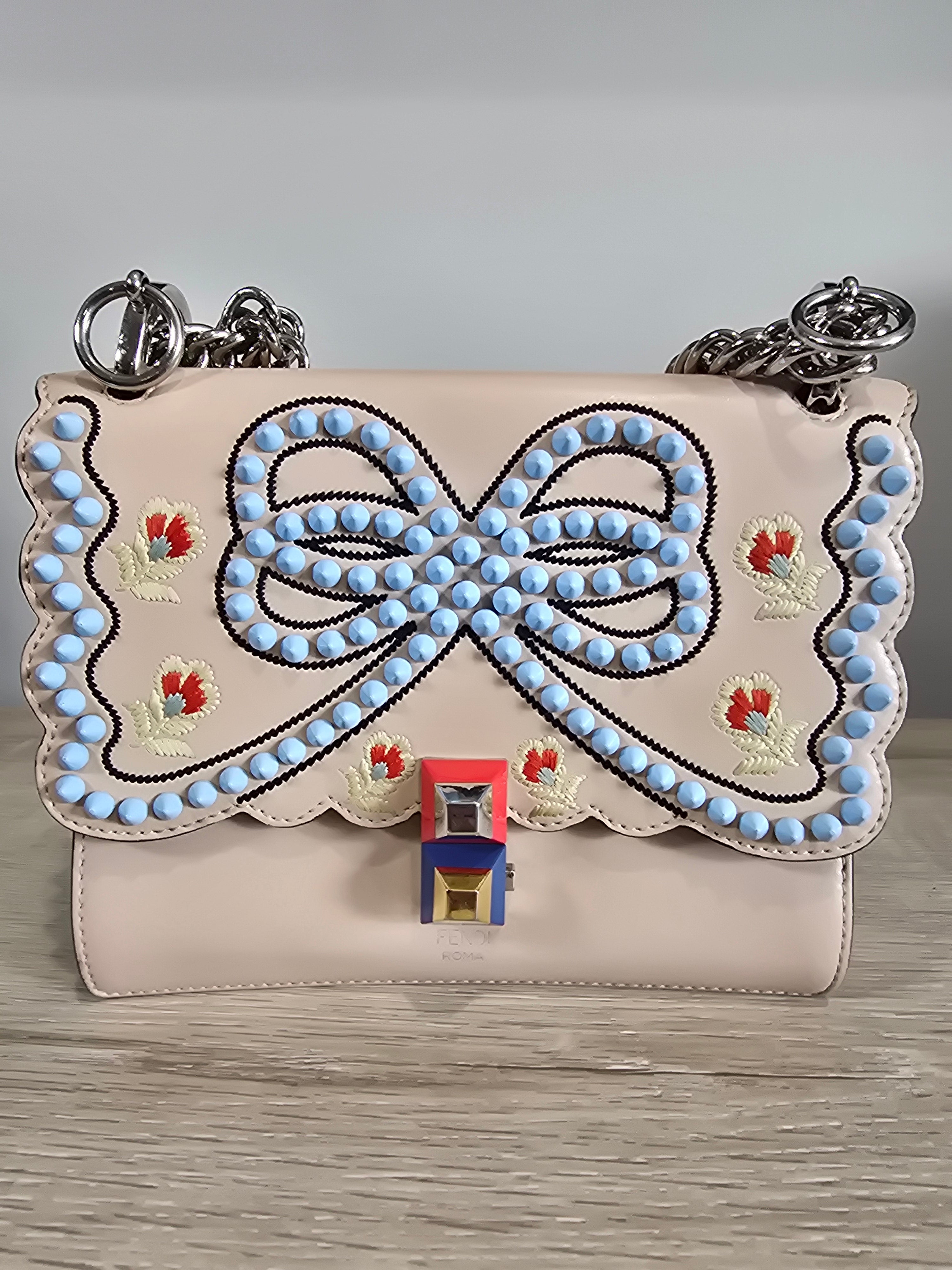 Fendi Kan I Leather Crossbody Bag