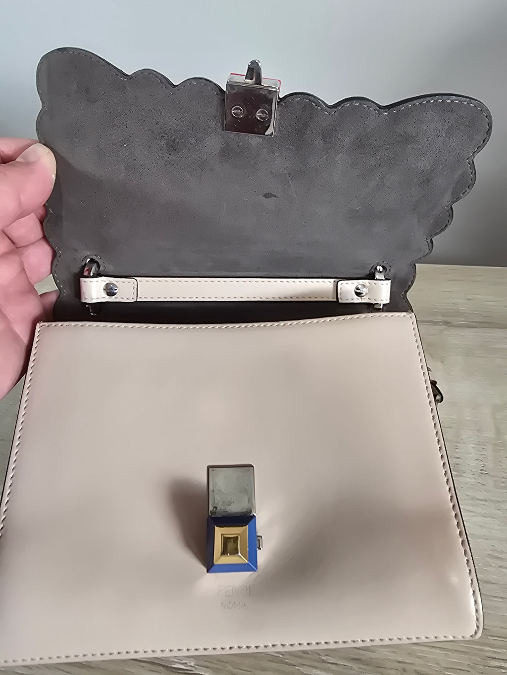 Fendi Kan I Leather Crossbody Bag
