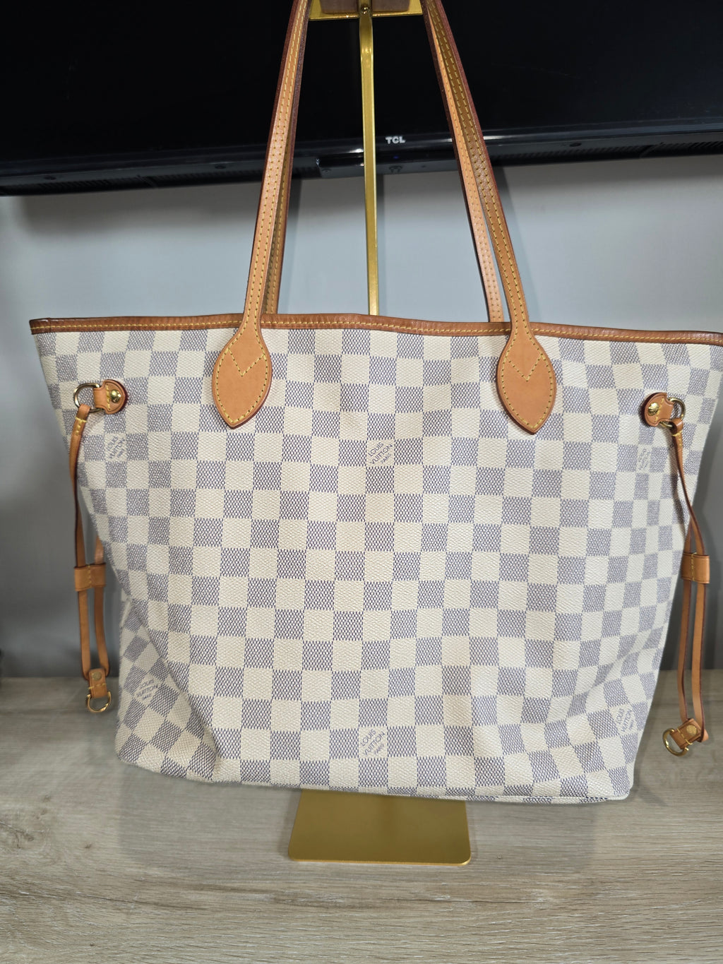 Louis Vuitton Damier Azur Neverfull MM with Pouch