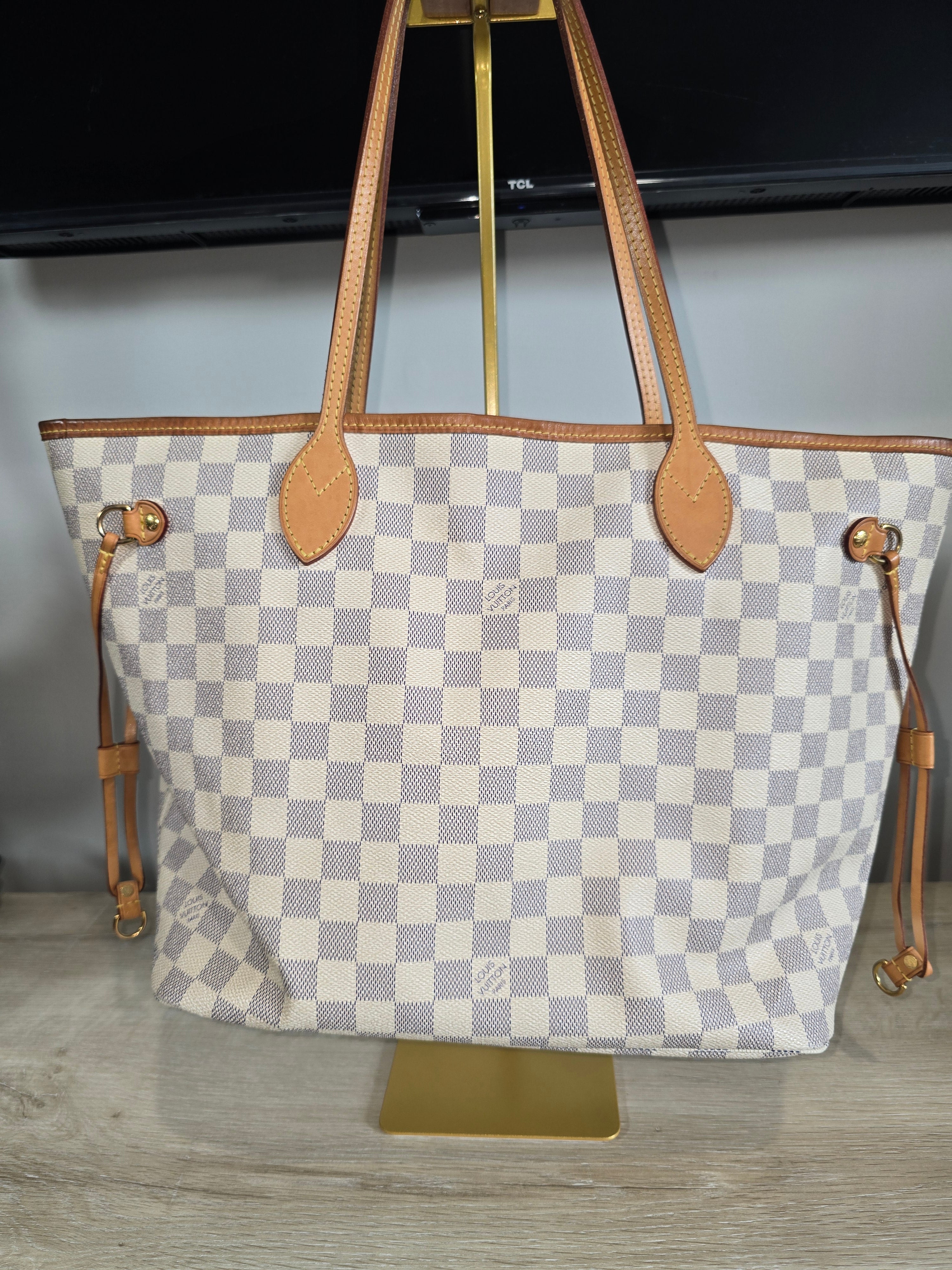 Louis Vuitton Damier Azur Neverfull MM with Pouch