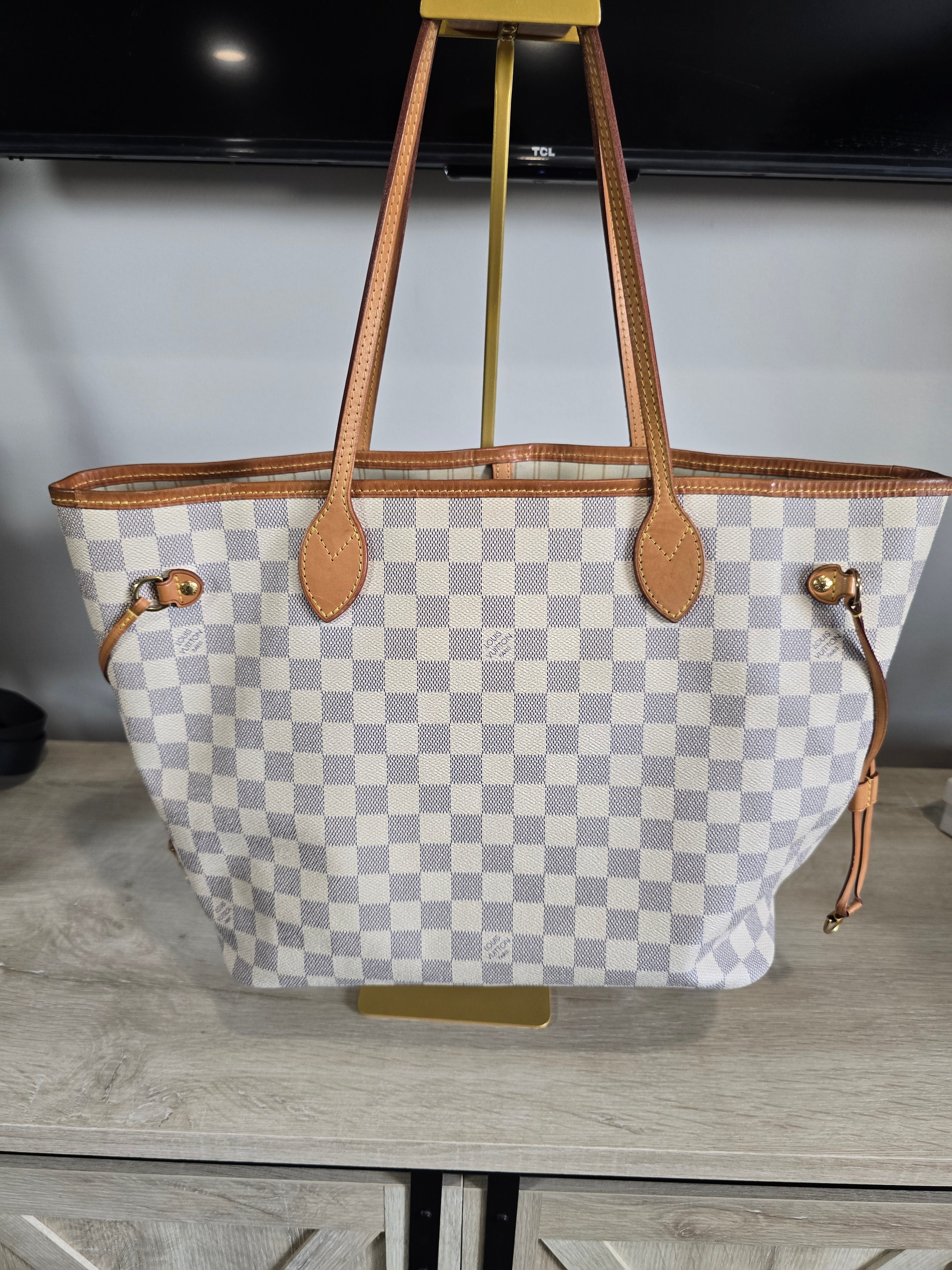 Louis Vuitton Damier Azur Neverfull MM with Pouch