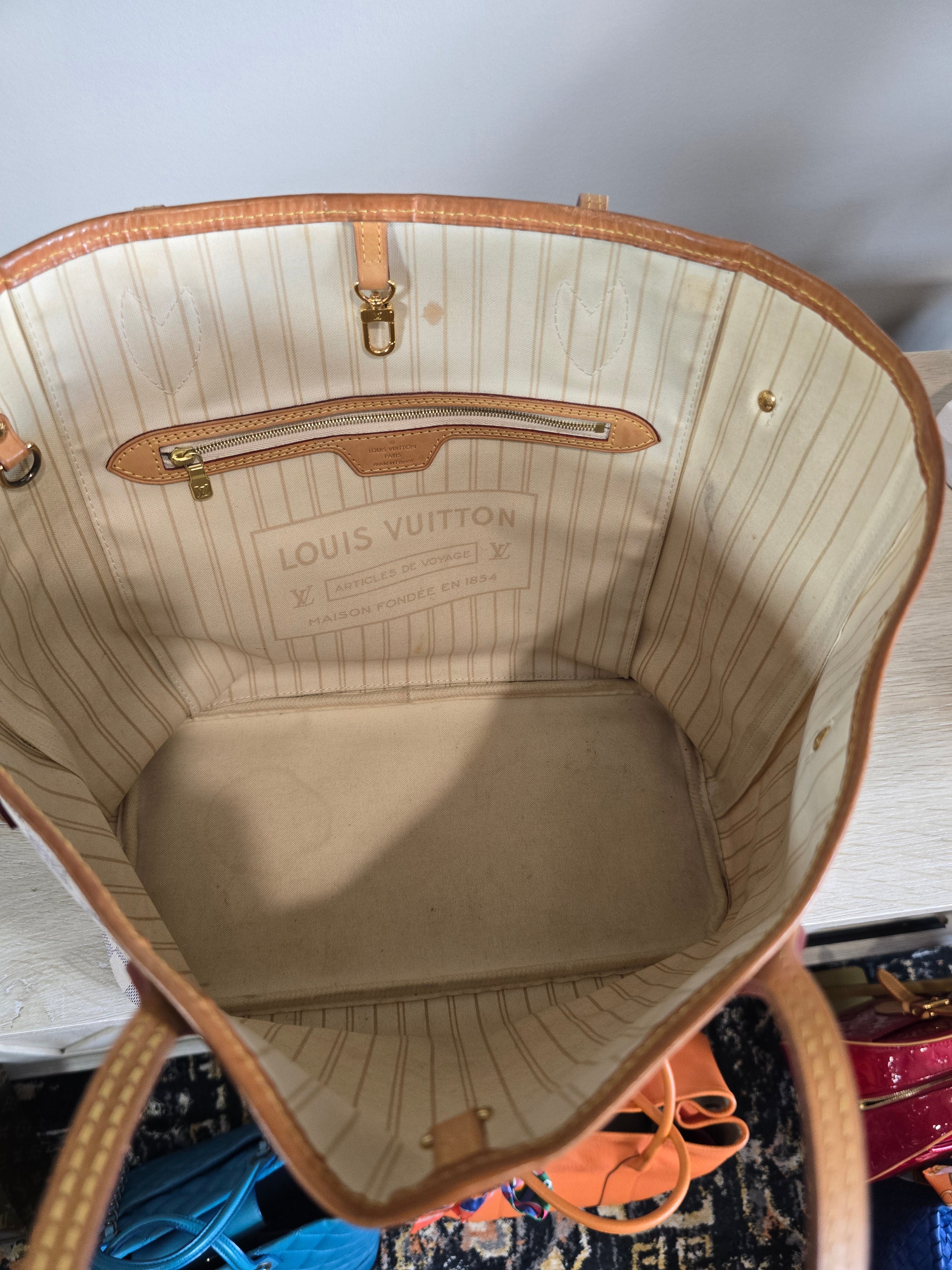 Louis Vuitton Damier Azur Neverfull MM with Pouch