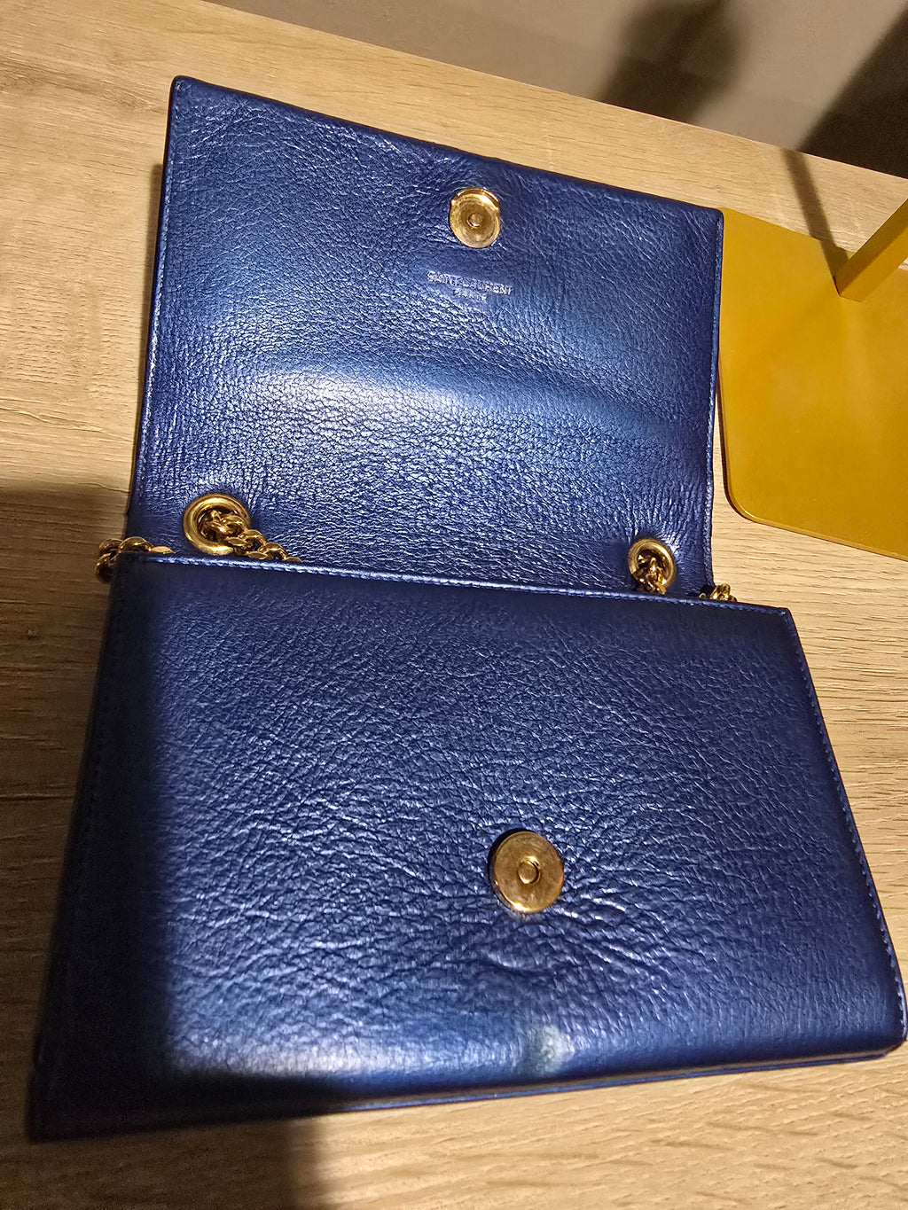 Saint Laurent Small Kate Tassel Bag Blue Gold Hardware