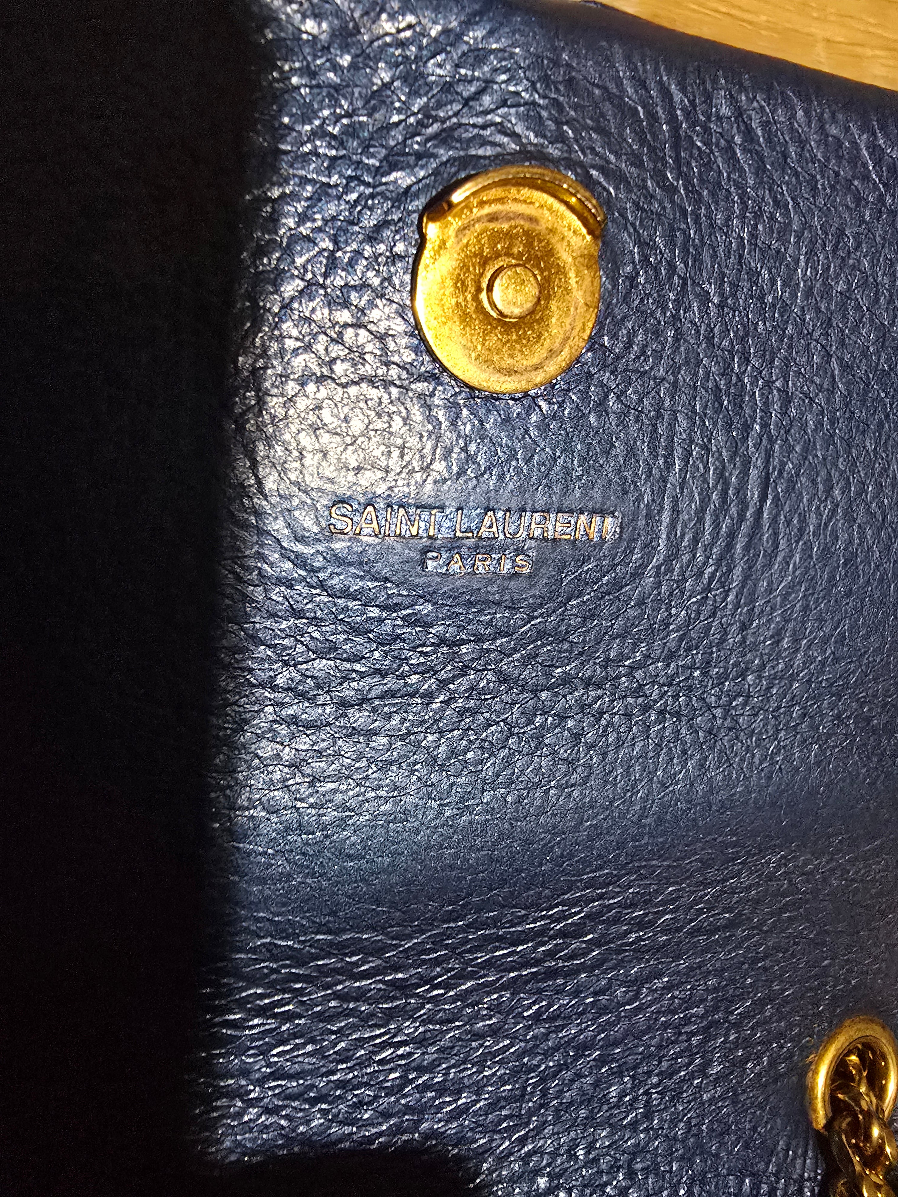 Saint Laurent Small Kate Tassel Bag Blue Gold Hardware