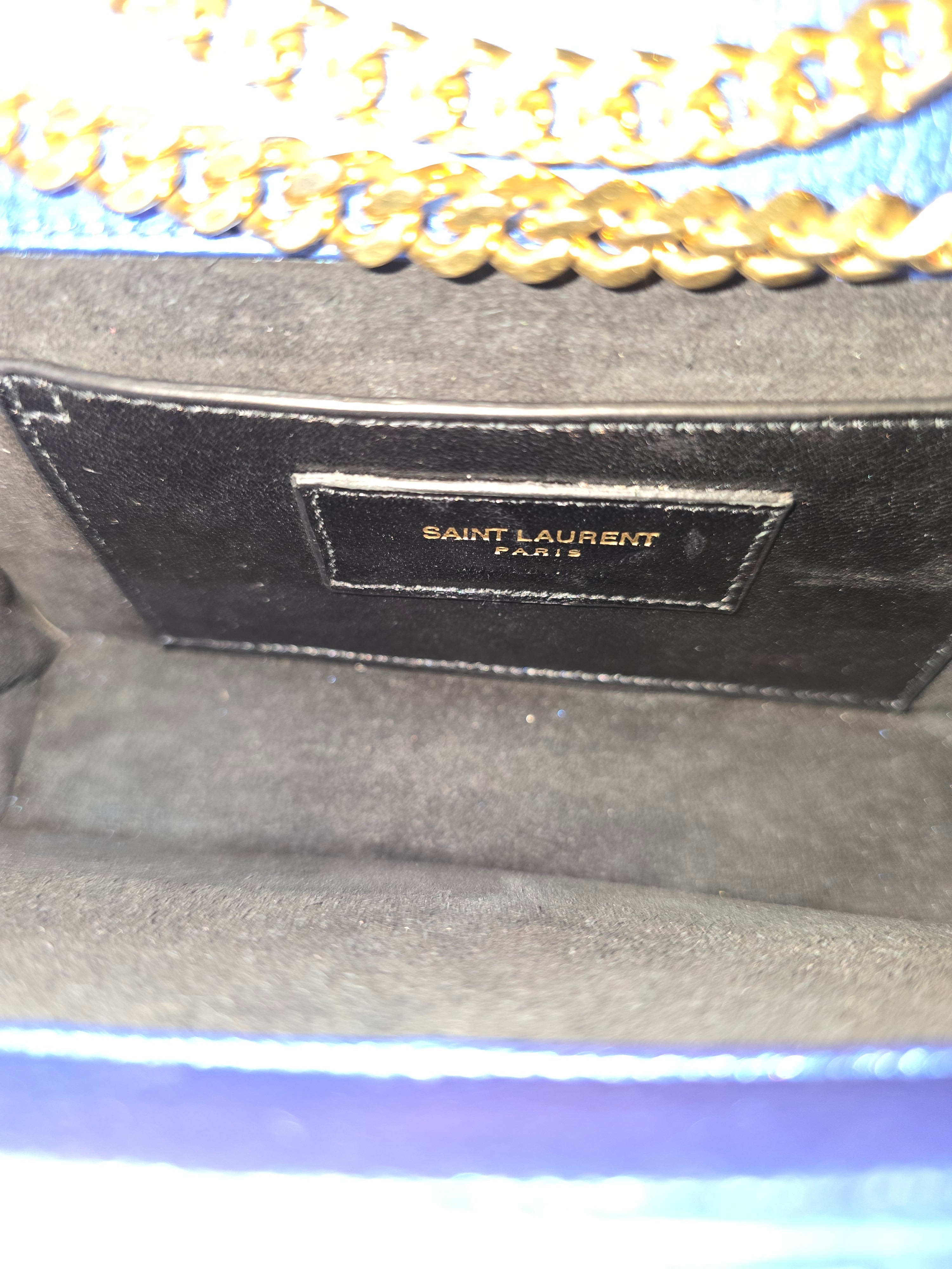 Saint Laurent Small Kate Tassel Bag Blue Gold Hardware