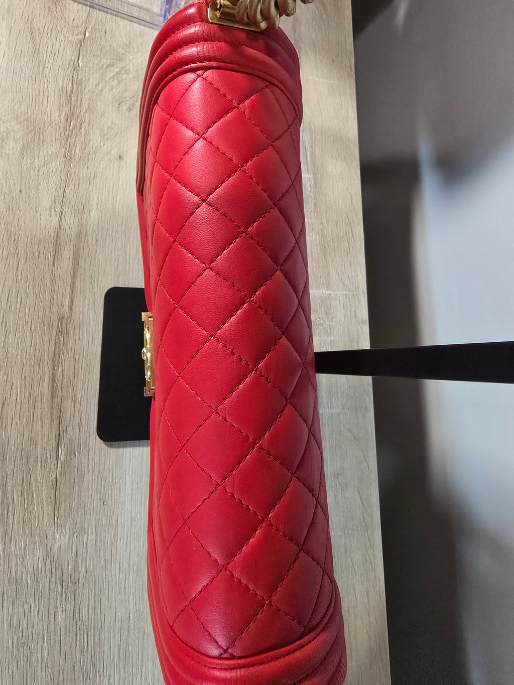 Chanel Caviar Quilted Medium Boy Bag Red Gold Hardware