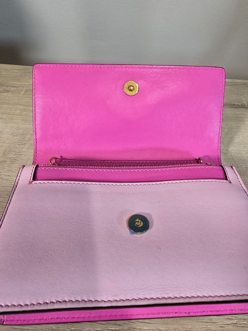 Versace Baroque Technicolor Shoulder Bag Pink Calfskin Gold Hardware