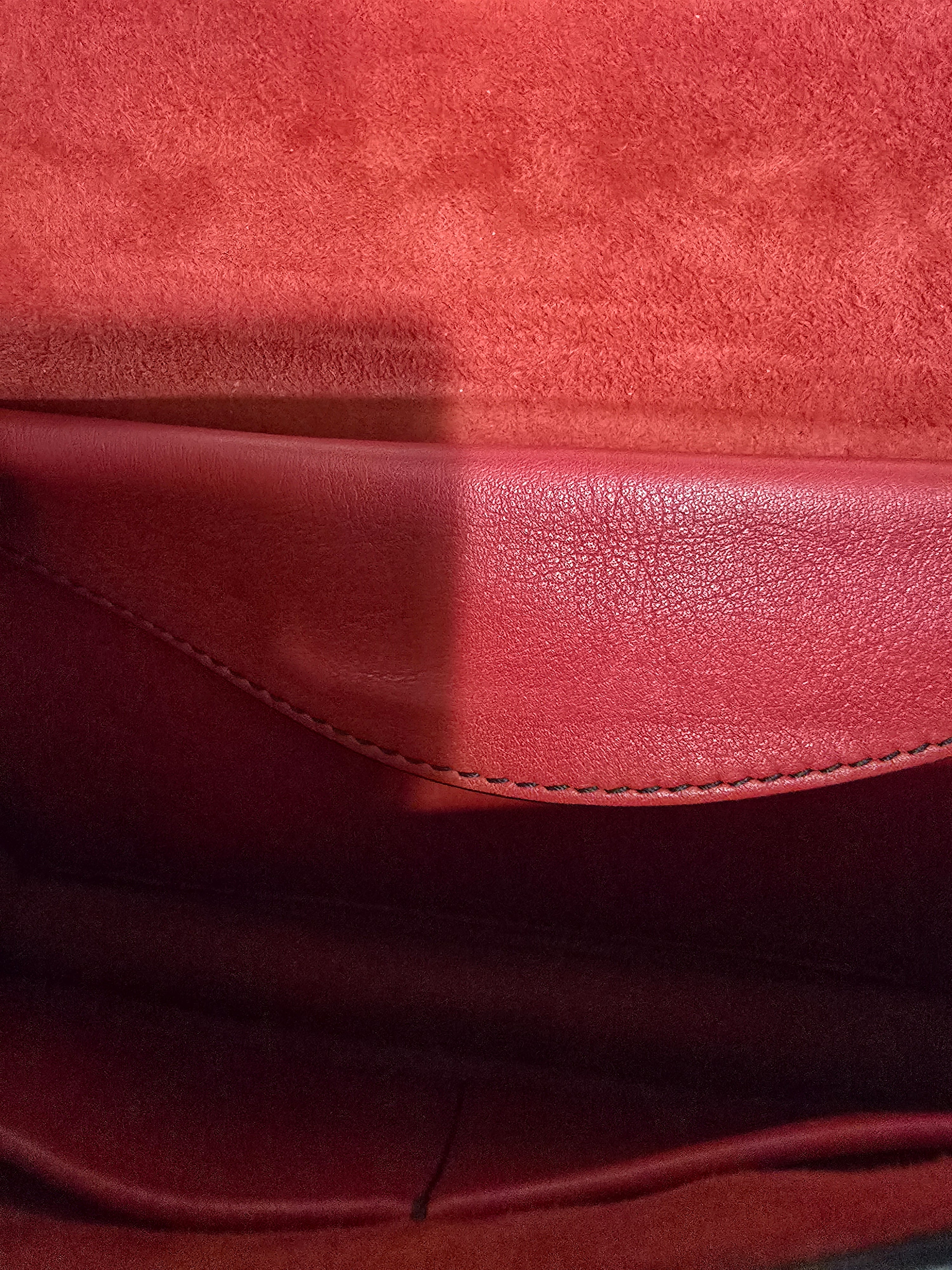 Christian Dior J'Adior Chain Flap Bag Red Smooth Leather Gold Hardware