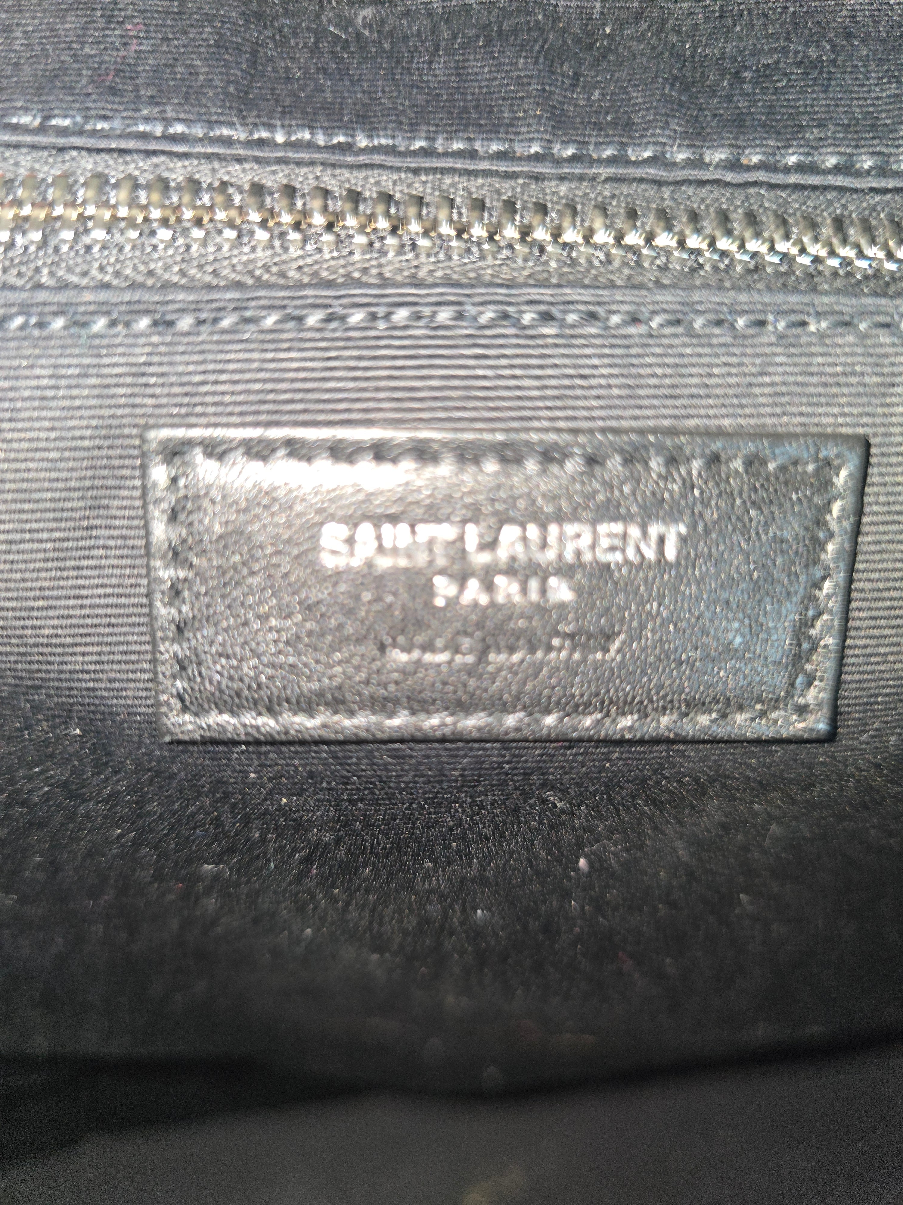Saint Laurent Rive Gauche Tote Bag Black Raffia Leather Silver Hardware