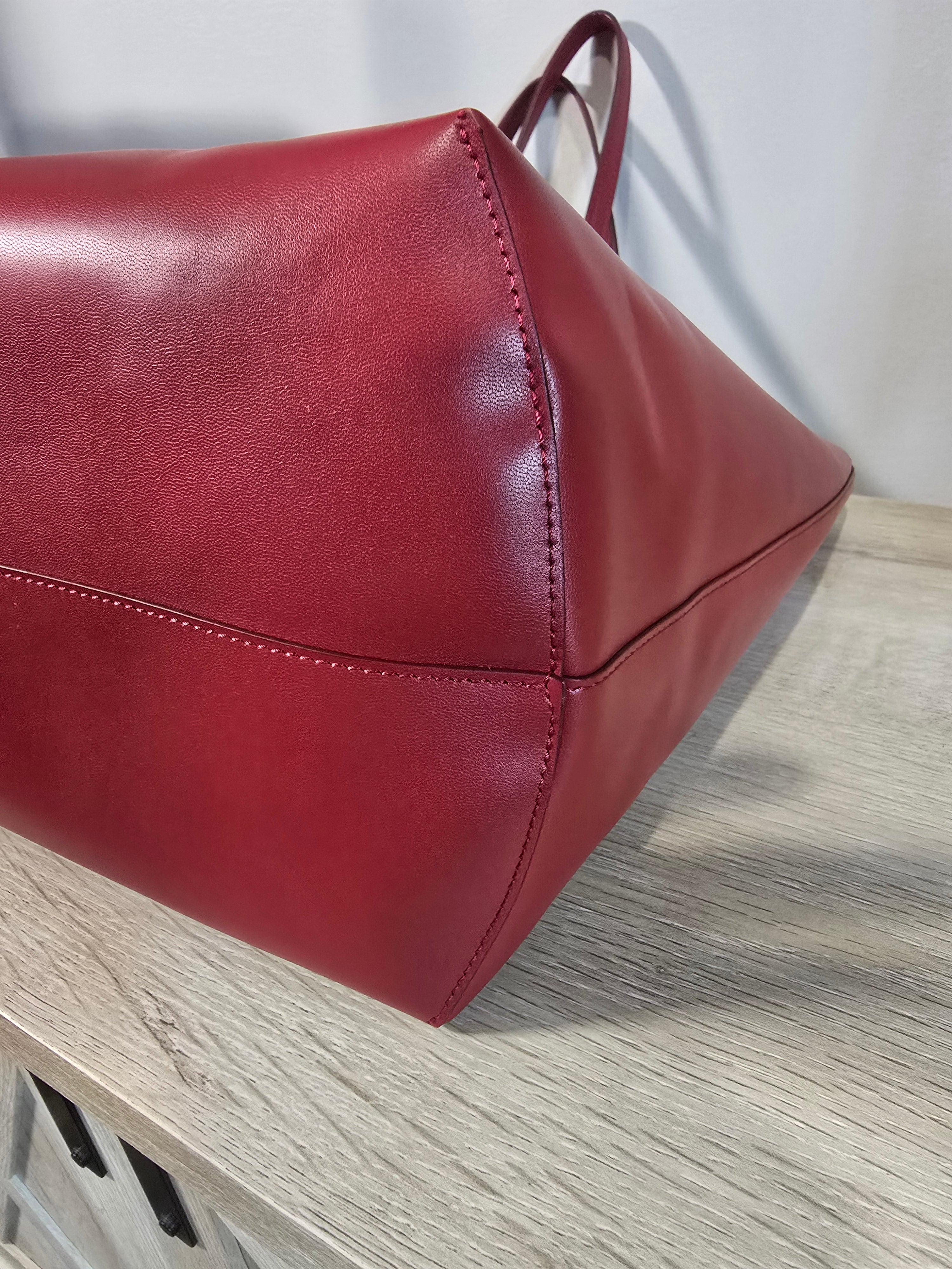 Fendi Monster Eyes Shopping Tote Red Snakeskin Silver Hardware