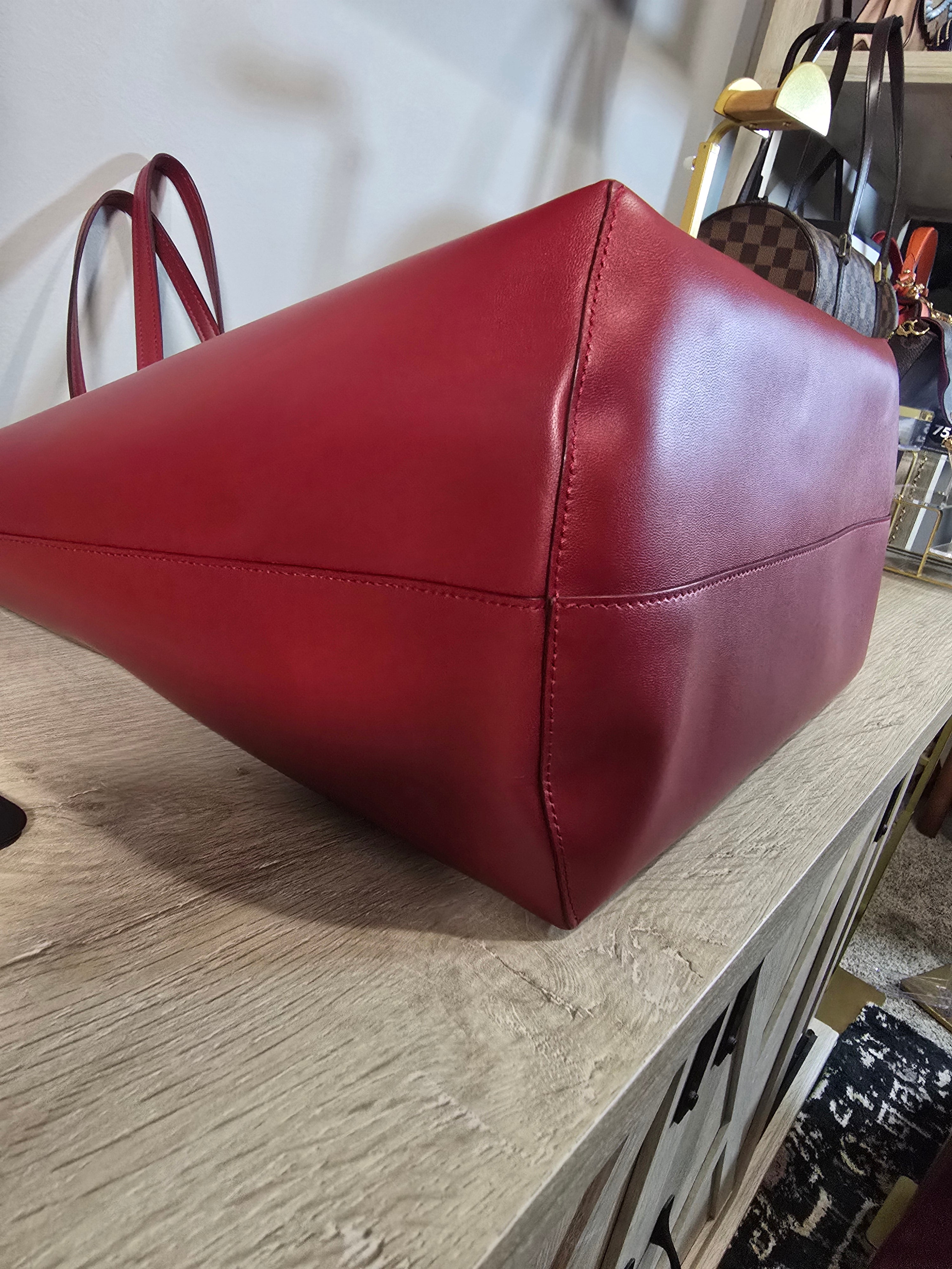 Fendi Monster Eyes Shopping Tote Red Snakeskin Silver Hardware