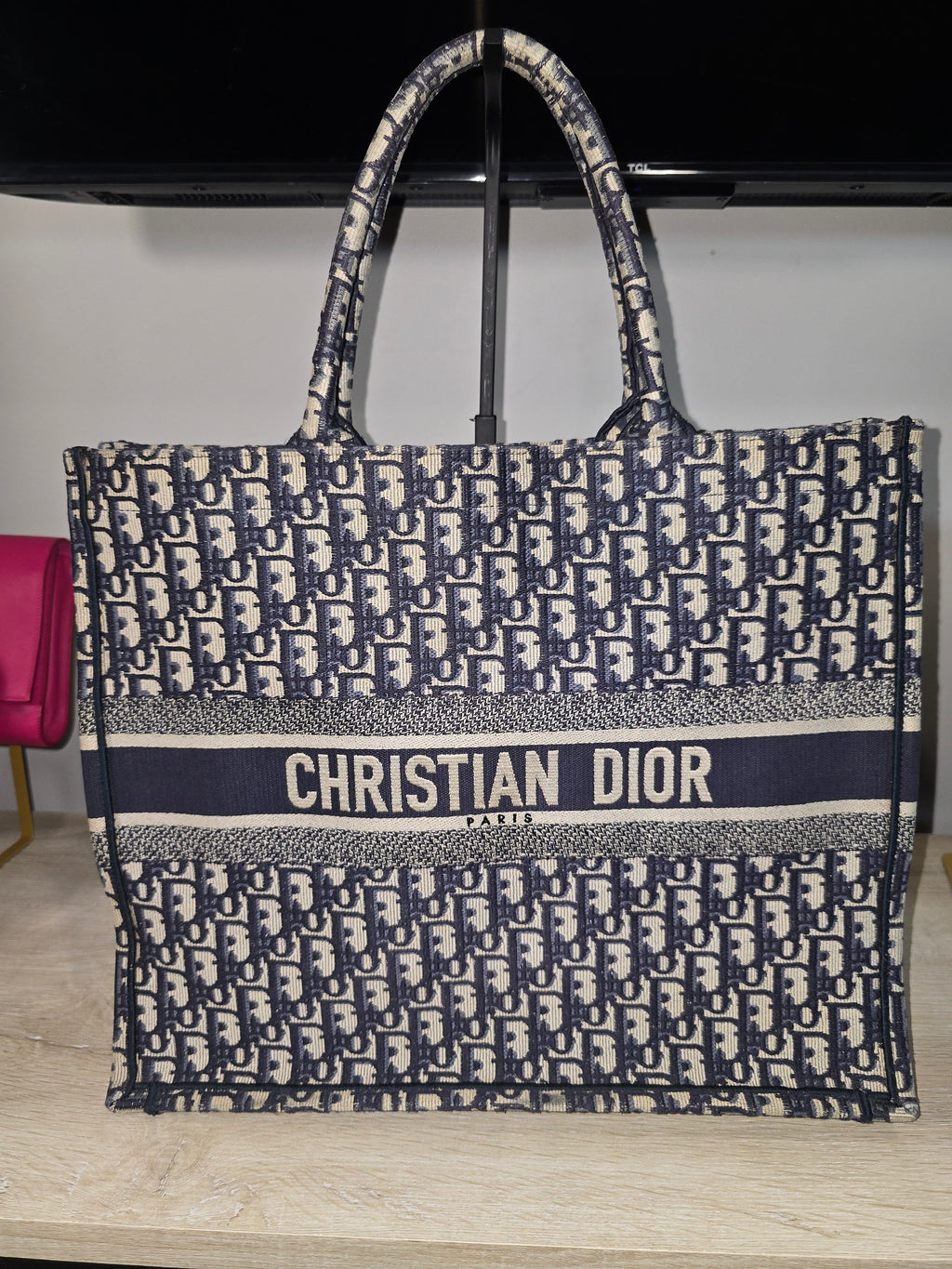 Christian Dior CD2 Book Tote Blue Oblique Canvas