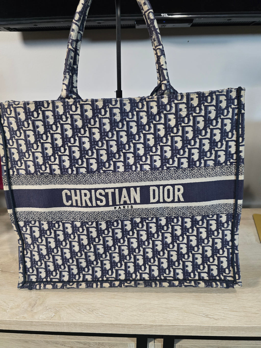 Christian Dior CD2 Book Tote Blue Oblique Canvas