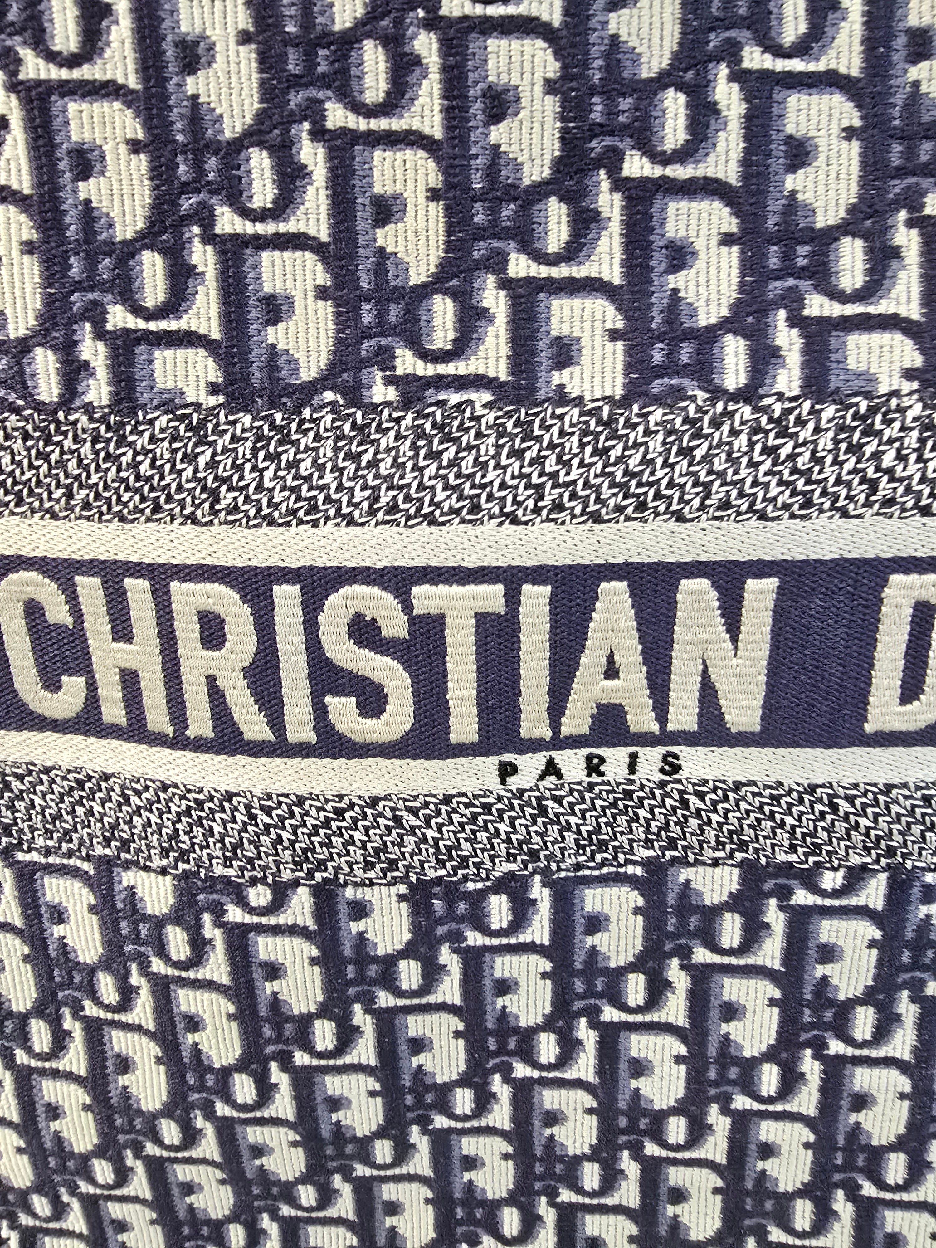 Christian Dior CD2 Book Tote Blue Oblique Canvas