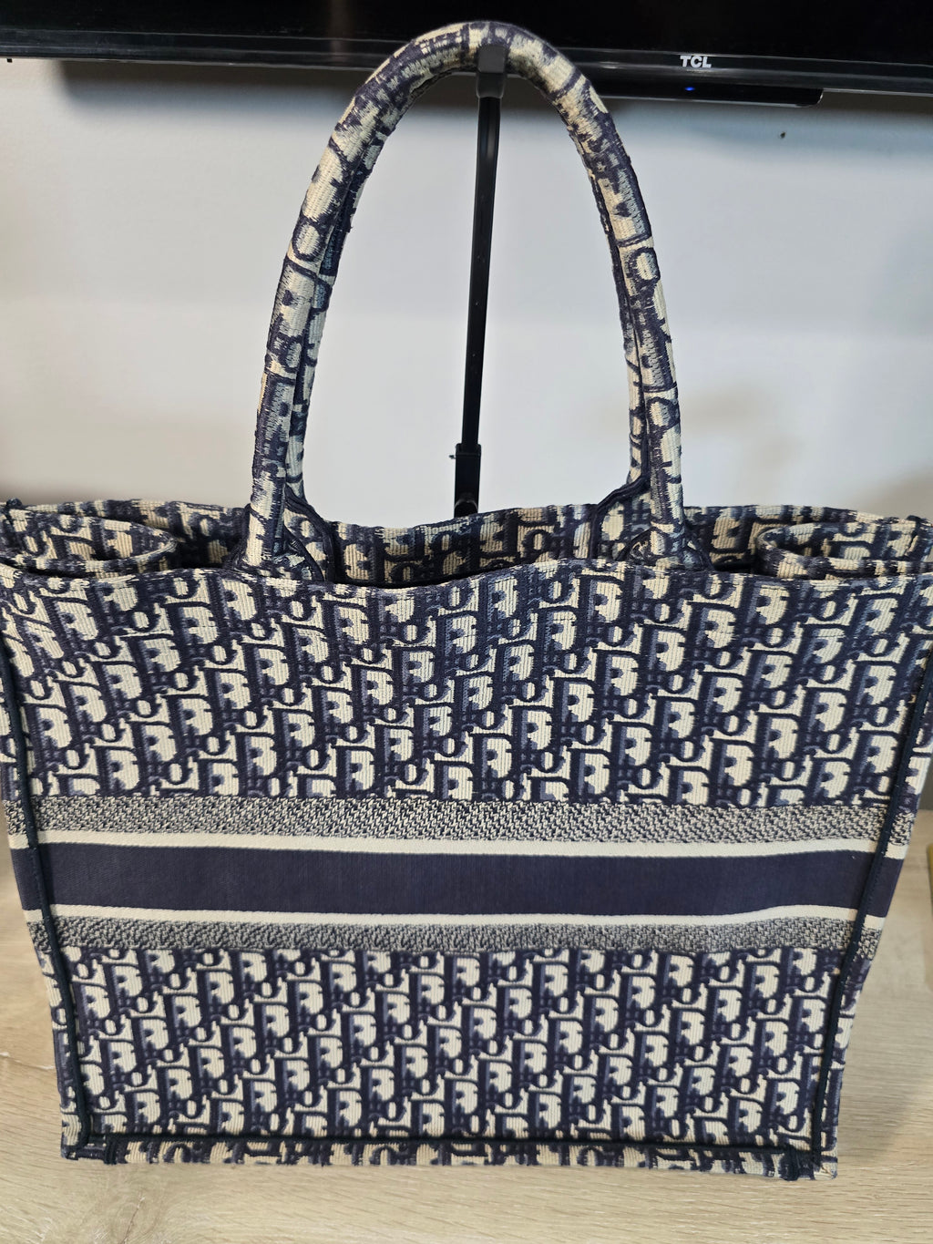 Christian Dior CD2 Book Tote Blue Oblique Canvas