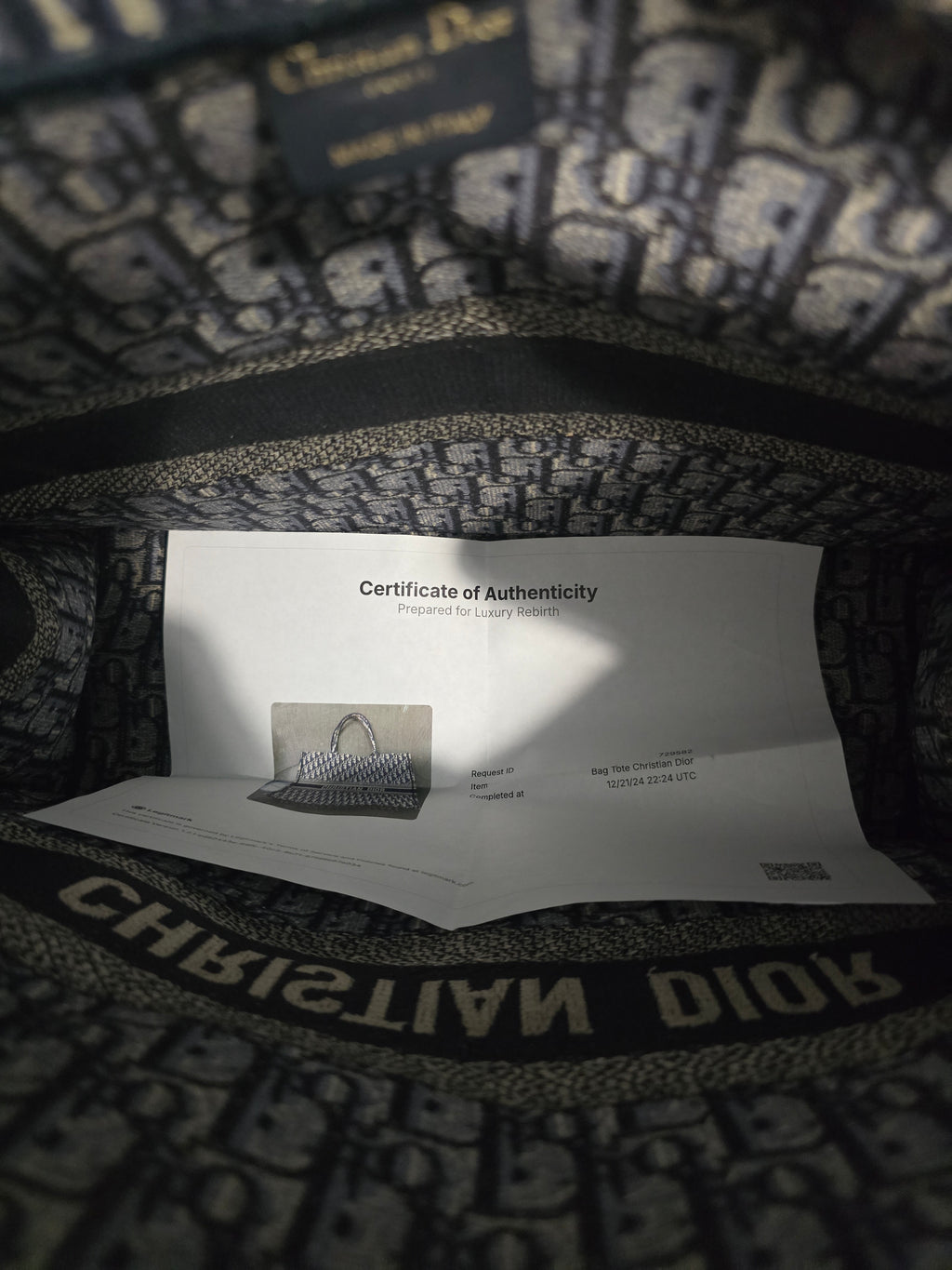 Christian Dior CD2 Book Tote Blue Oblique Canvas