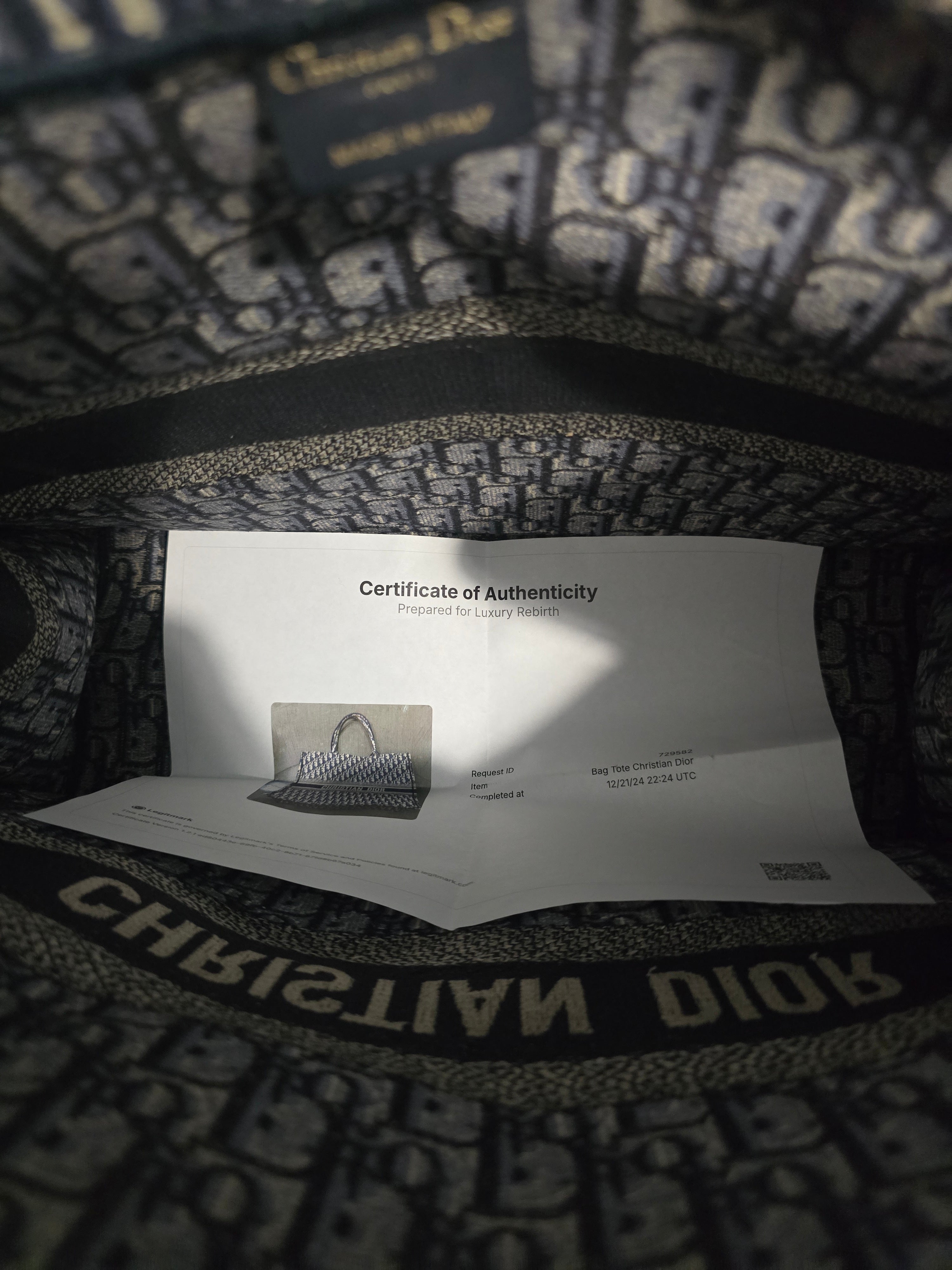 Christian Dior CD2 Book Tote Blue Oblique Canvas