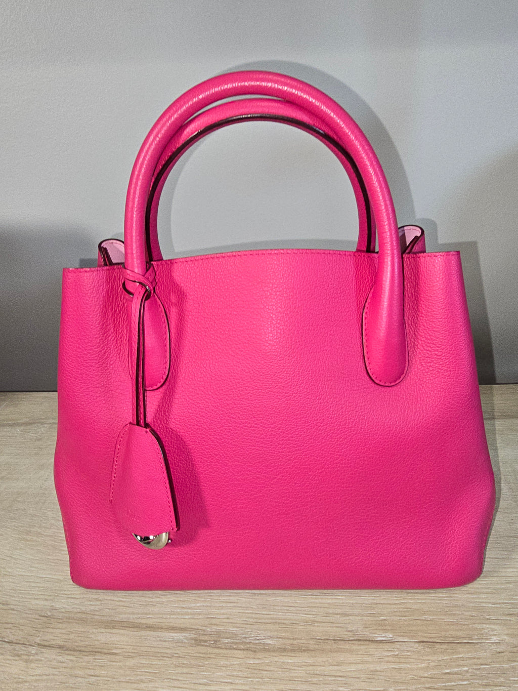 Christian Dior Small Open Bar Tote Hot Pink Grained Calfskin Silver Hardware