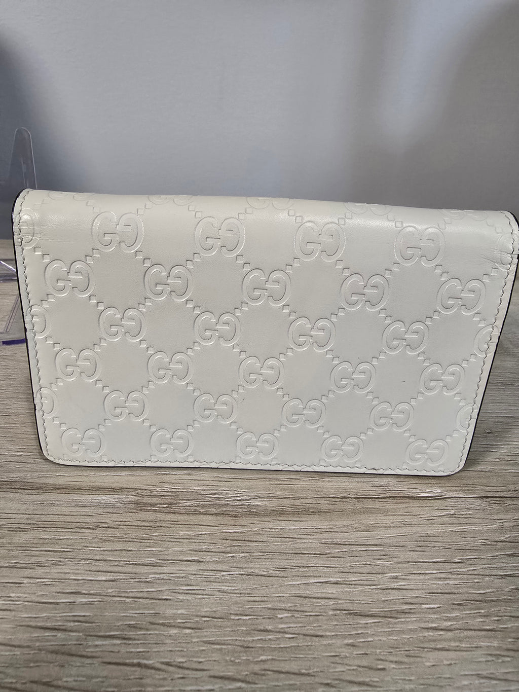 Gucci GG Leather Cherries Mini Bag White Gold Chain