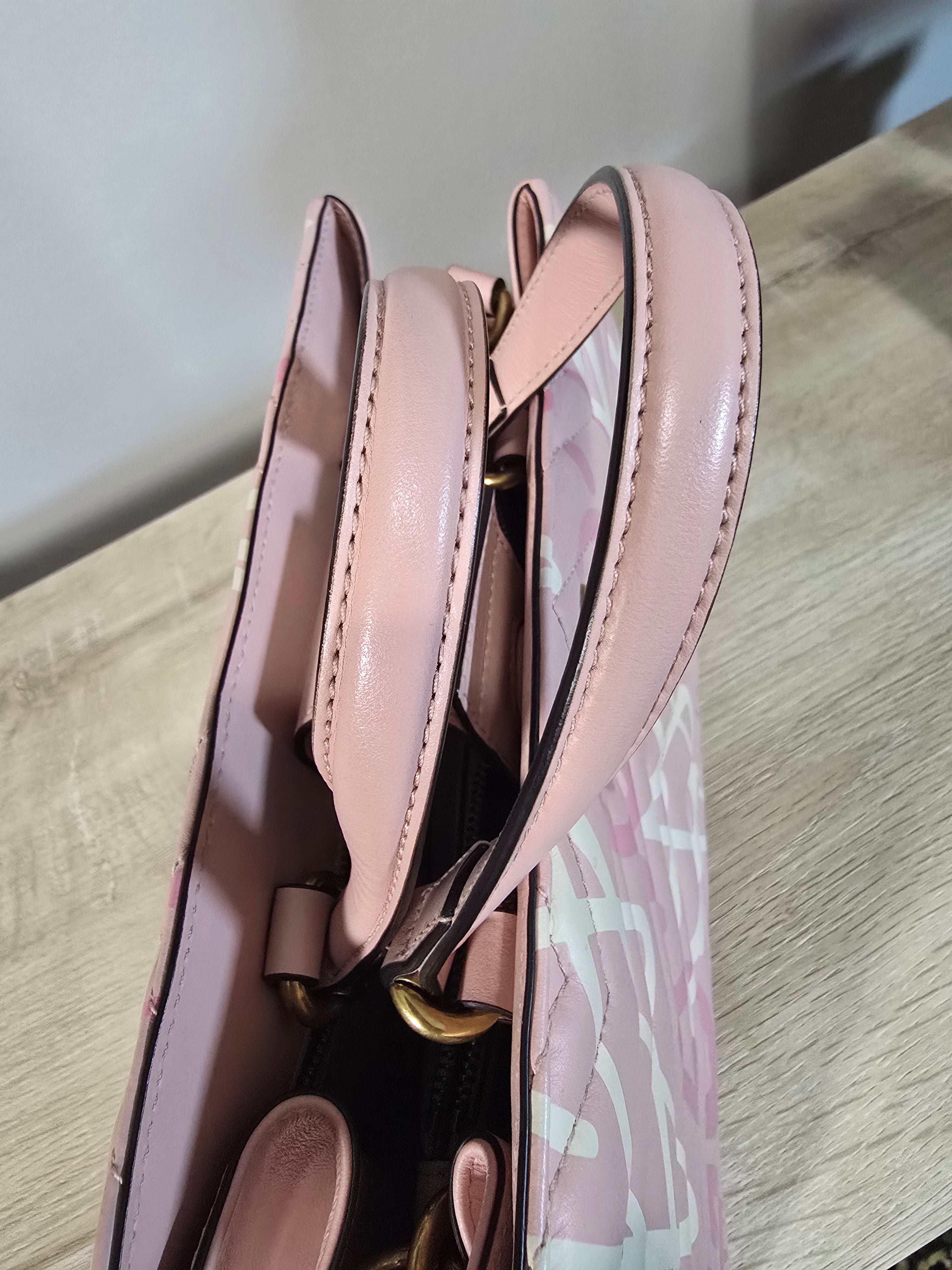Gucci GucciGhost Small GG Marmont Shoulder Bag Pink Gold Hardware