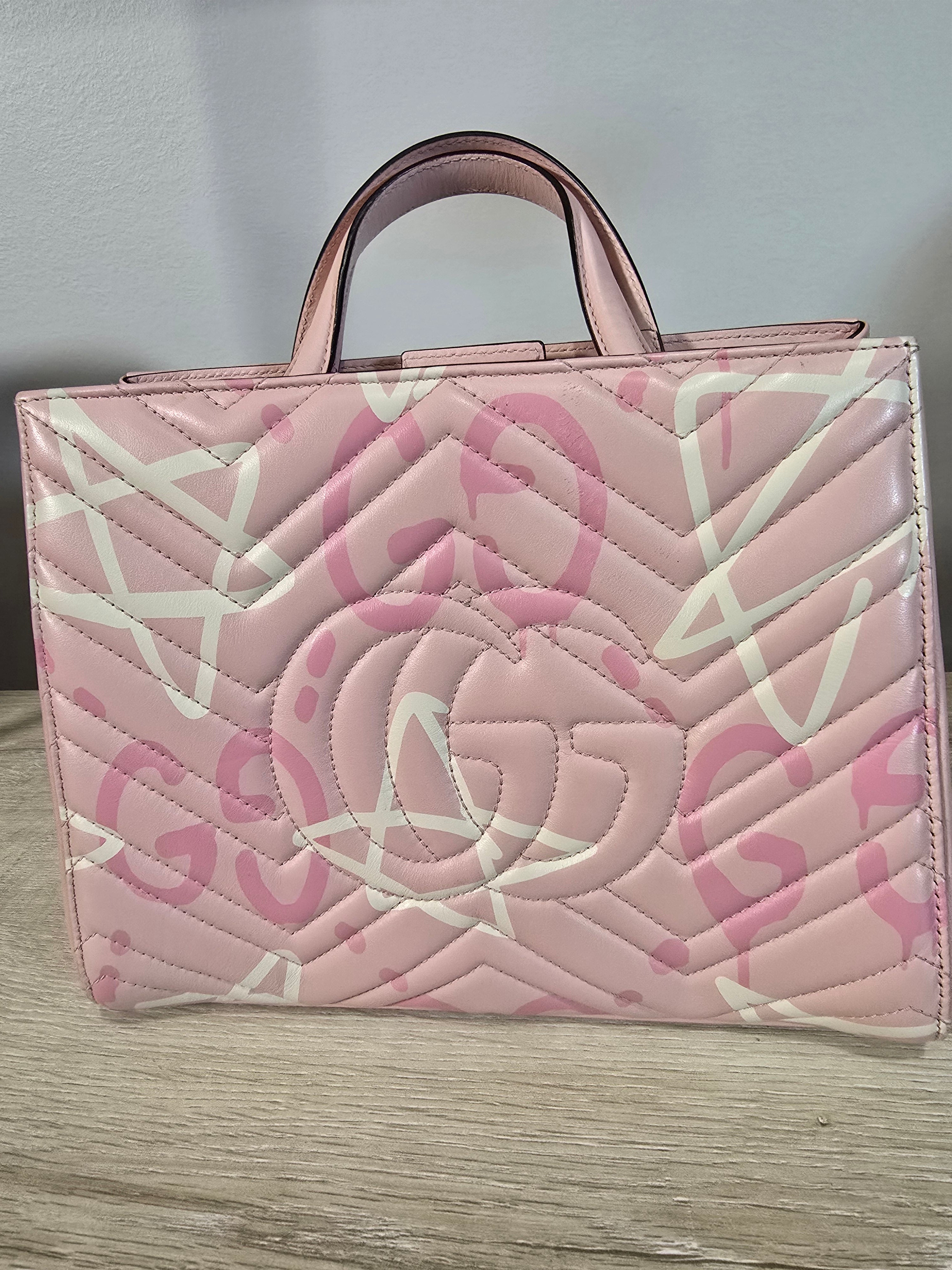 Gucci GucciGhost Small GG Marmont Shoulder Bag Pink Gold Hardware