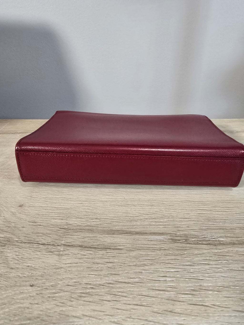 Saint Laurent Medium Leather Monogram Kate Crossbody Dark Red Silver Hardware