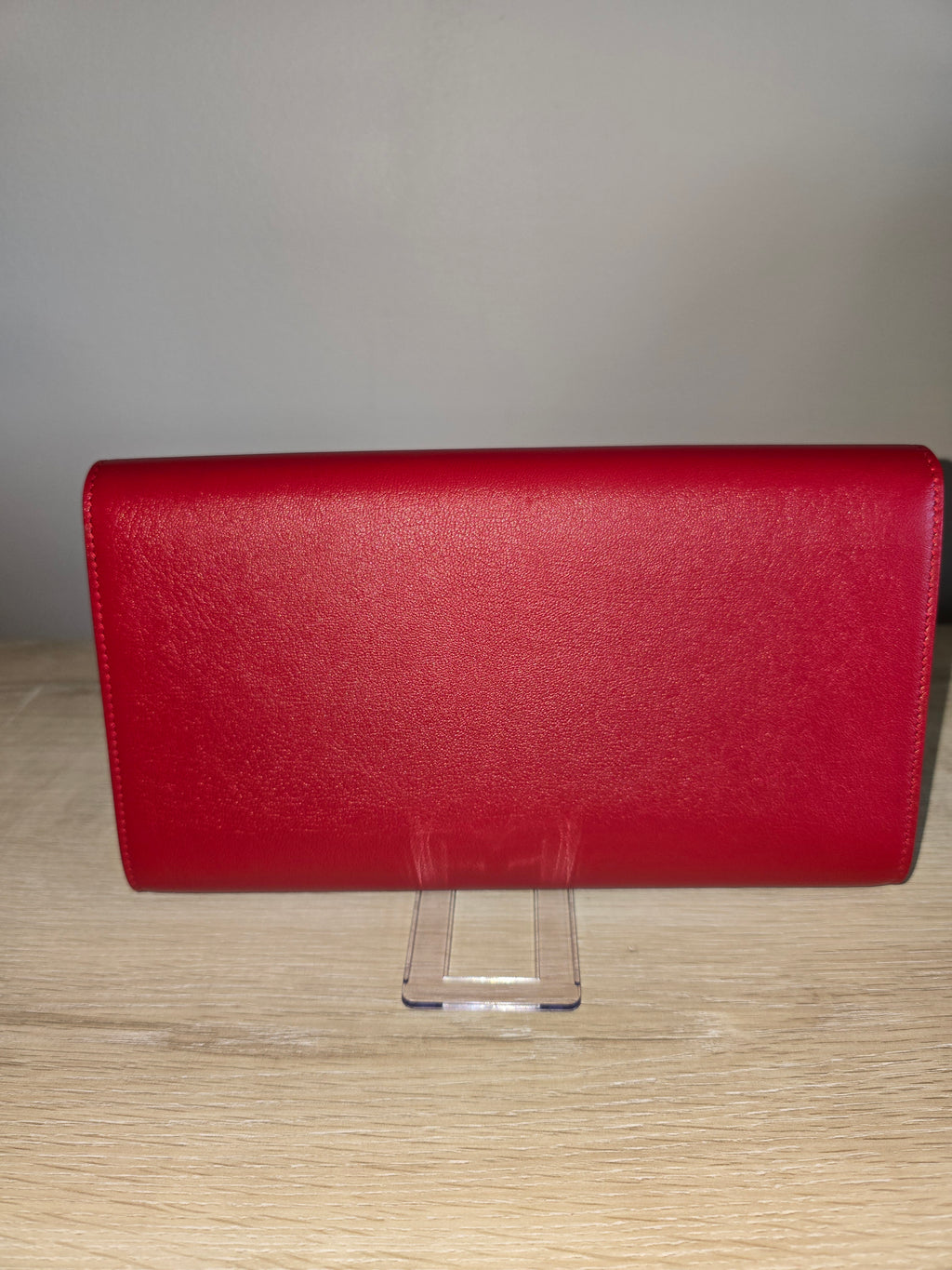 Saint Laurent Belle de Jour Clutch Red Leather Gold Hardware